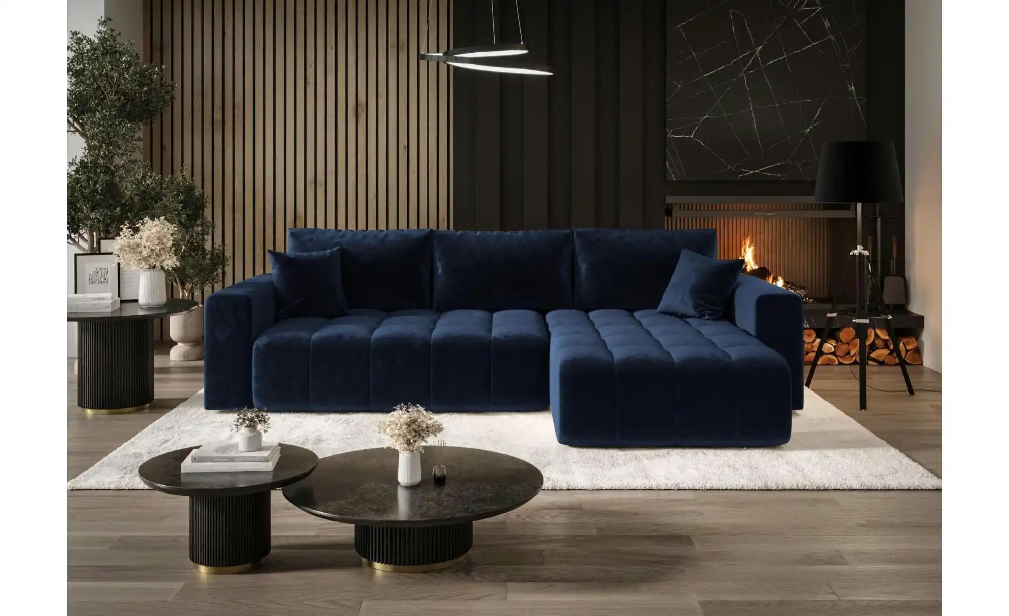 Ecksofa  Milo ¦ blau ¦ Maße (cm): B: 280 H: 85 Polstermöbel > Sofas > Eckso günstig online kaufen