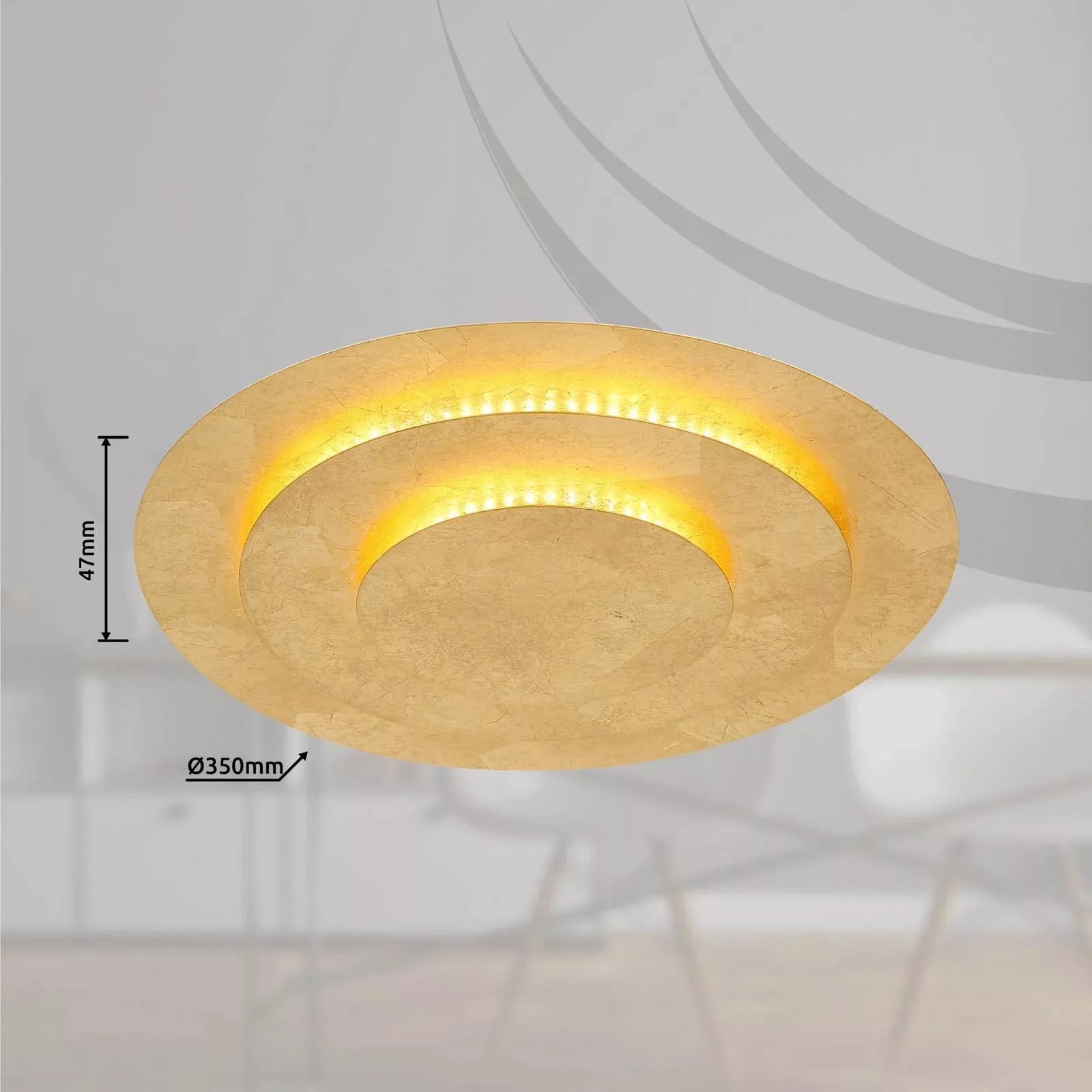 LED-Deckenleuchte Heda, Ø 35 cm, goldfarben, Metall günstig online kaufen