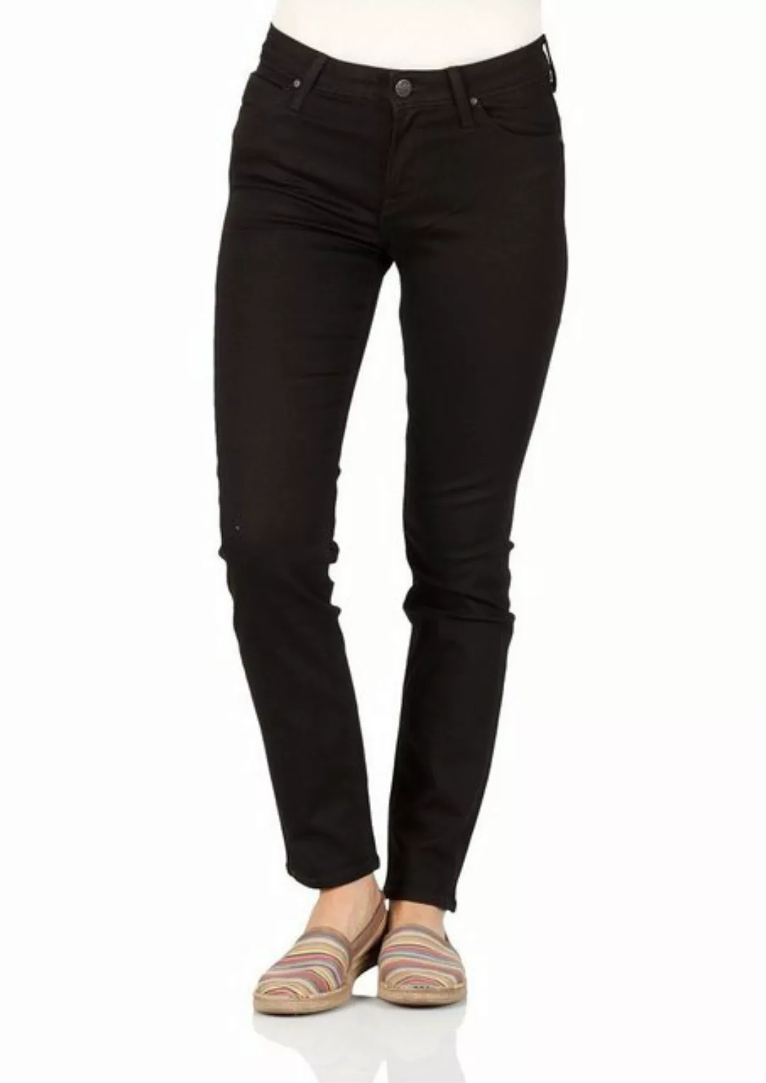Lee Damen Jeans Elly - Slim Fit - Schwarz - Black Rinse günstig online kaufen