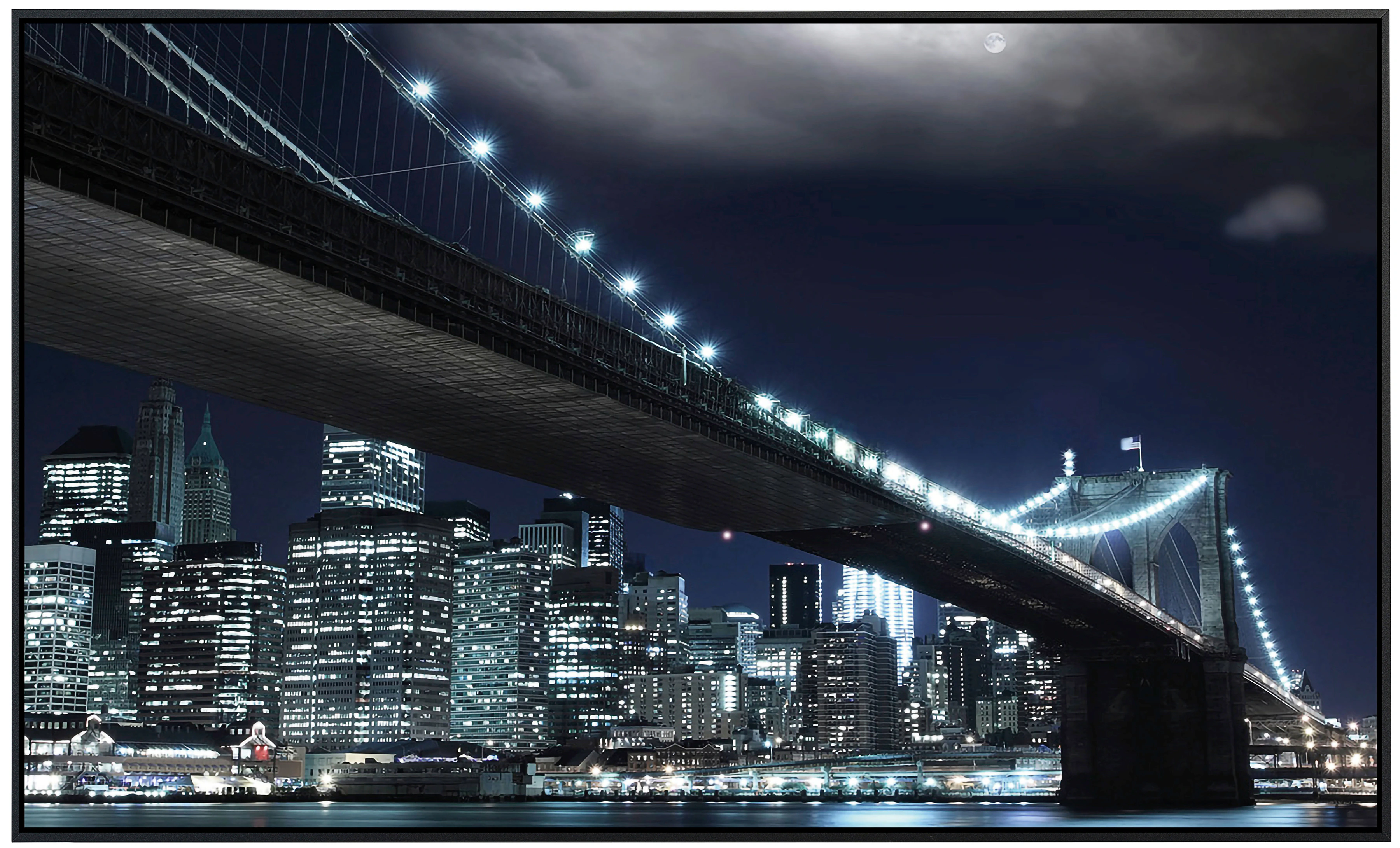 Papermoon Infrarotheizung »Brooklyn Bridge bei Nacht«, sehr angenehme Strah günstig online kaufen