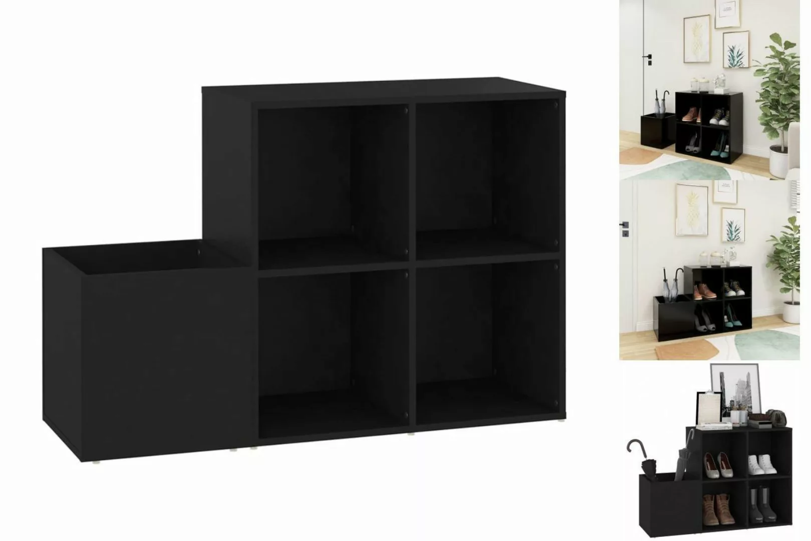 vidaXL Schuhschrank Schuhregal Schuhschrank Schwarz 105x35,5x70 cm Spanplat günstig online kaufen