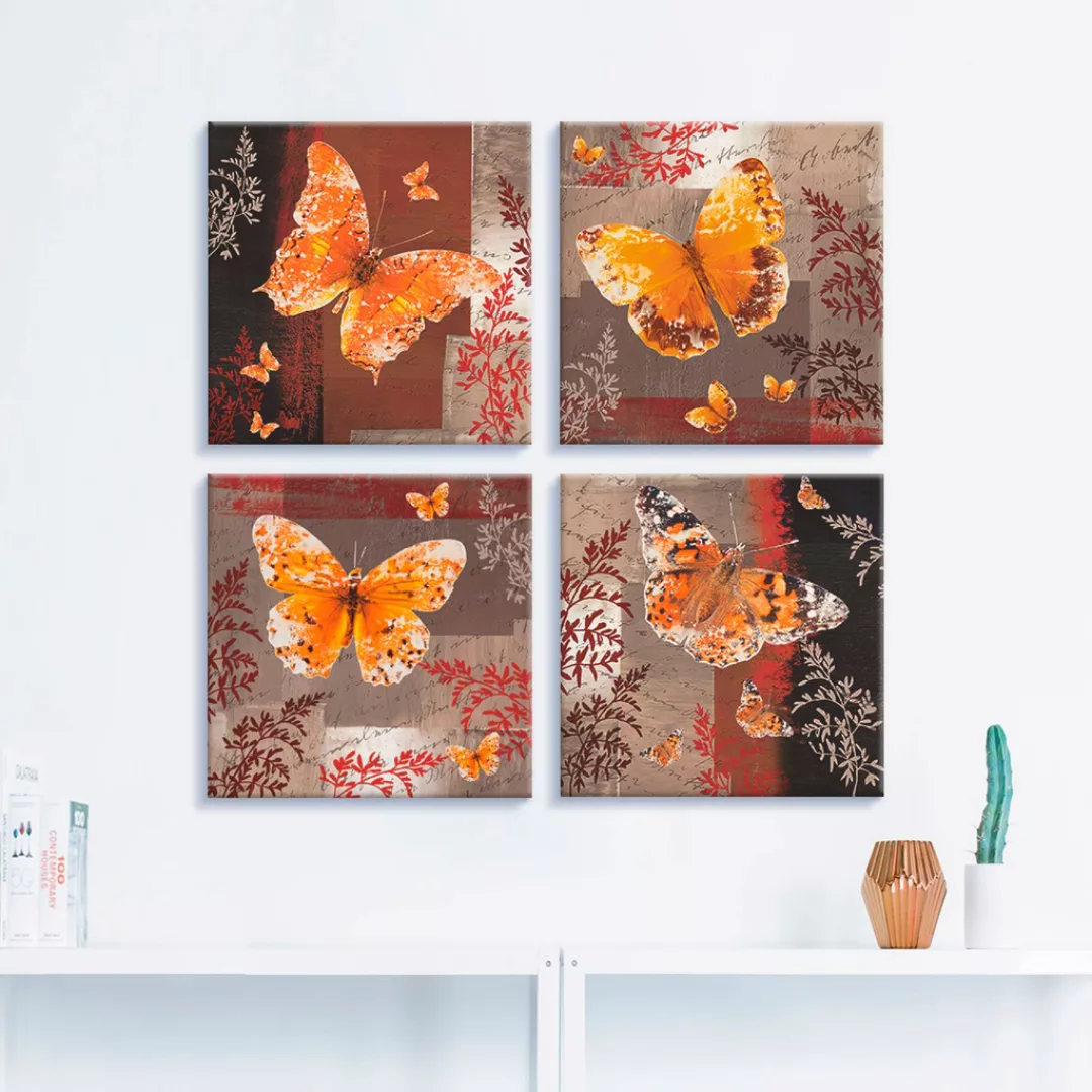 Artland Leinwandbild "Schmetterling 1-4", Insekten, (4 St.), 4er Set, versc günstig online kaufen