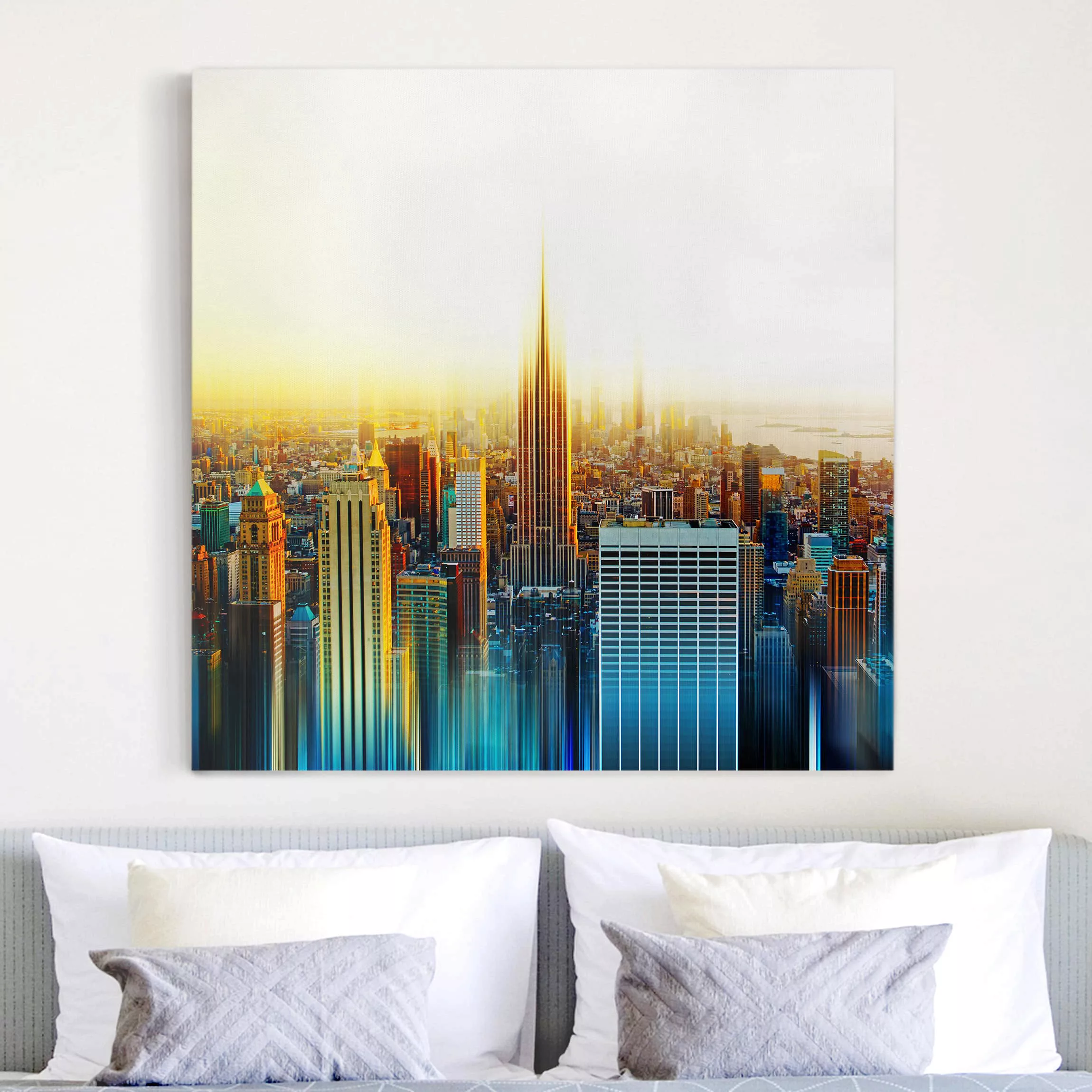 Leinwandbild New York - Quadrat Manhattan Abstrakt günstig online kaufen