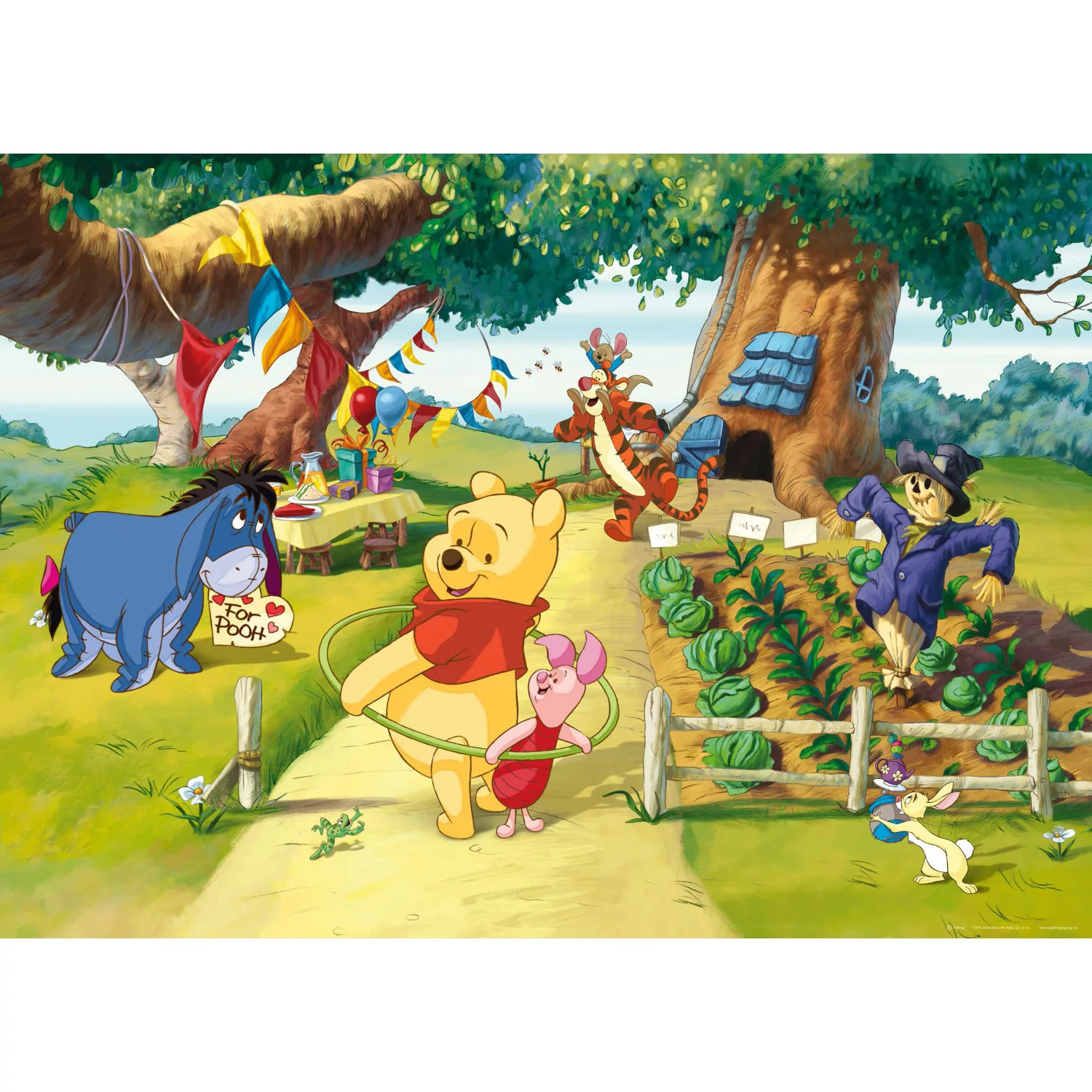 Disney Poster Pu Der Bär Grün Gelb und Blau 160 x 110 cm 600654 günstig online kaufen