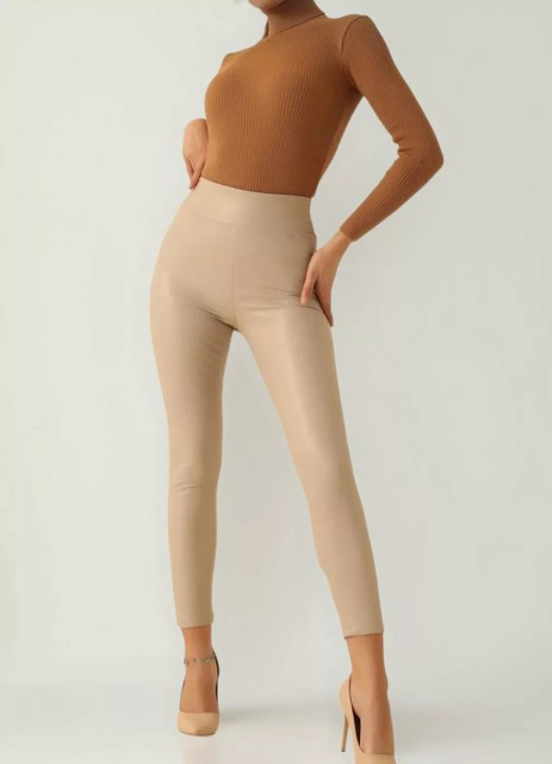 fashionshowcase Highwaist Leggings Damen Kunstlederleggings Thermo – mit In günstig online kaufen