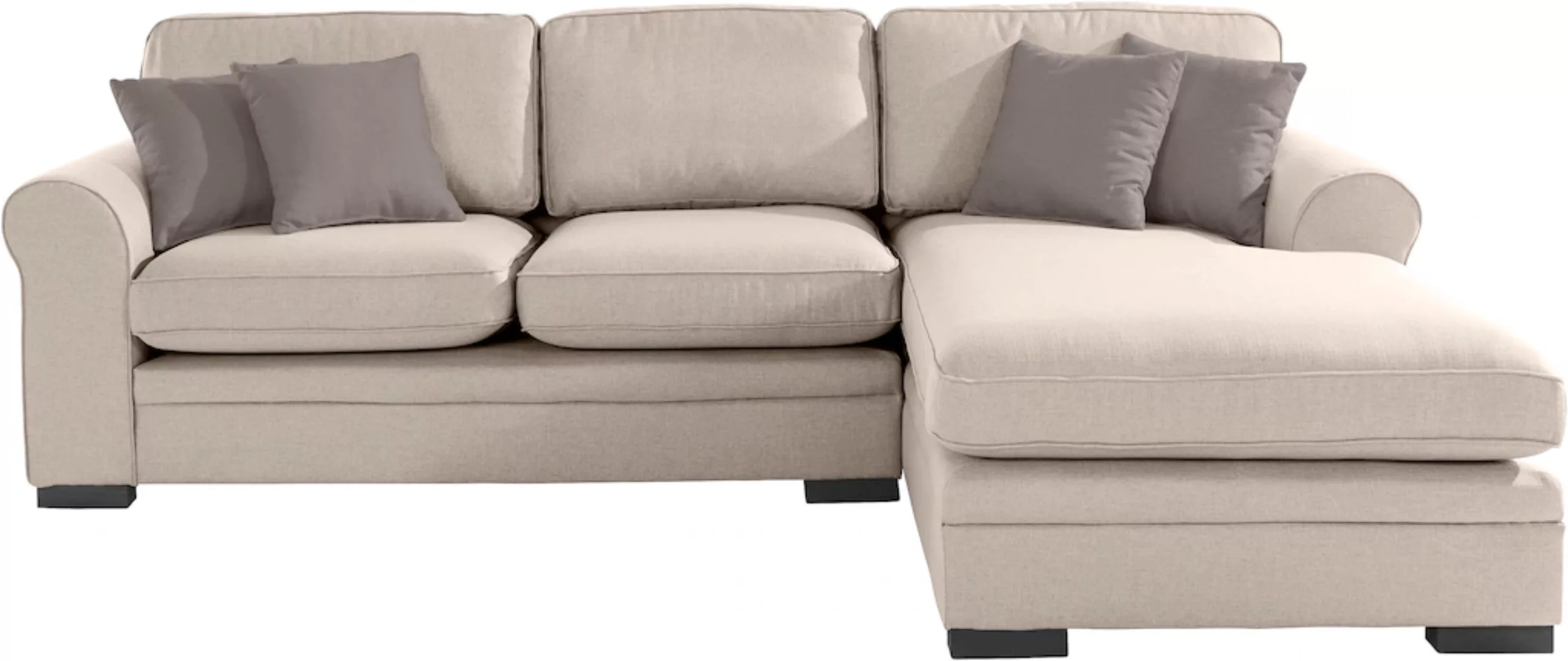 Home affaire Ecksofa "Broughton L-Form", weicher Sitzkomfort, incl. 4 Zierk günstig online kaufen