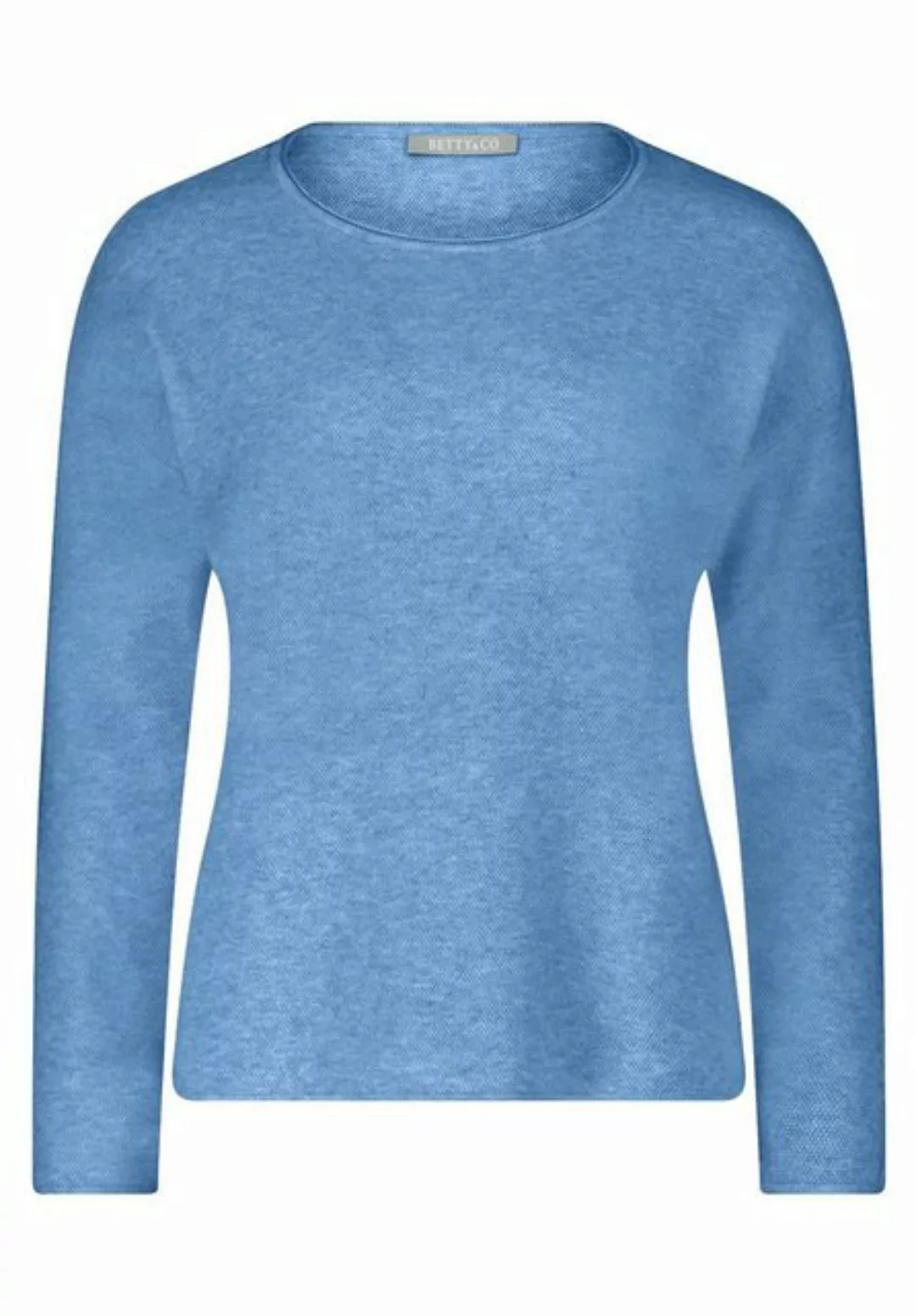 Betty&Co Sweatshirt Strickpullover Kurz 1/1 Arm, Blue Melange günstig online kaufen