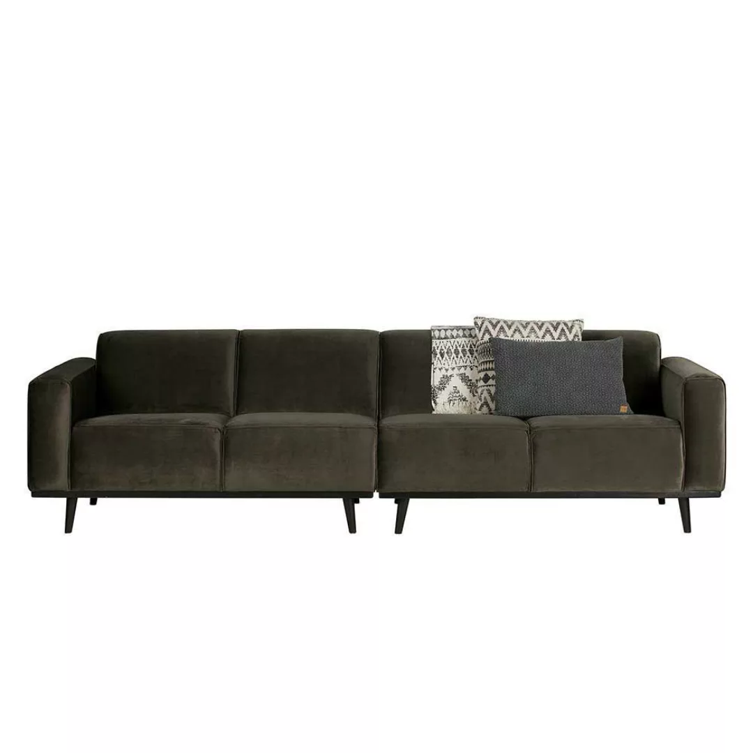 Polstersofa in Dunkelgrün Webstoff Retro Design günstig online kaufen