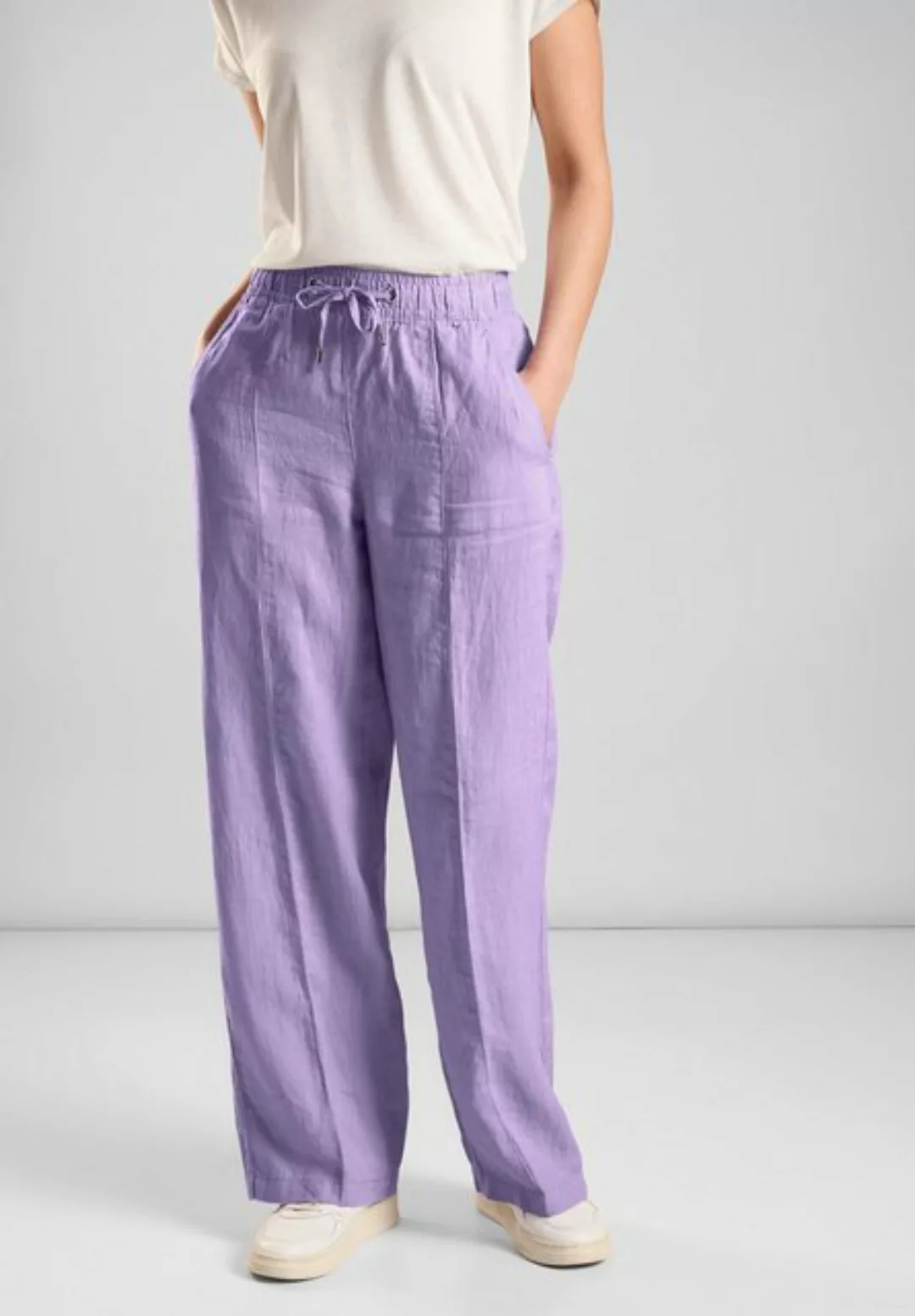 STREET ONE Leinenhose Street One High Waist Hose in Smell Of Lavender (1-tl günstig online kaufen