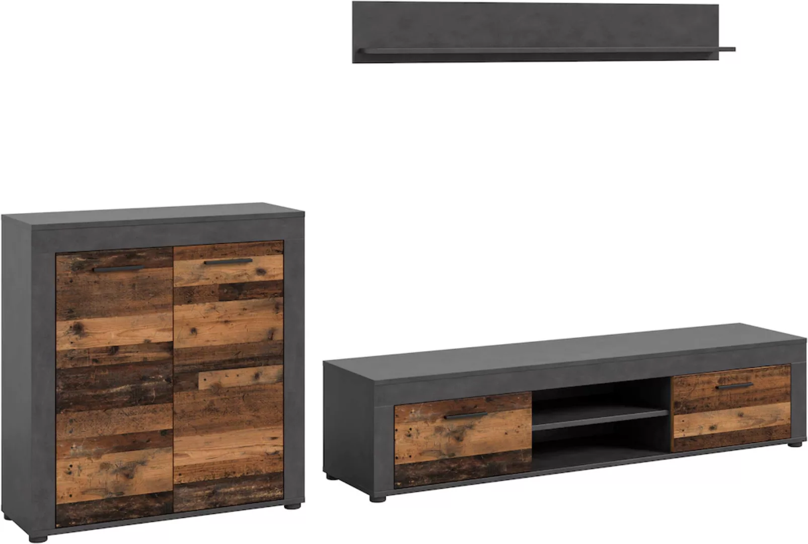 INOSIGN Wohnwand "Aosta, Breite 255cm, bestehend aus Highboard, Lowboard, W günstig online kaufen