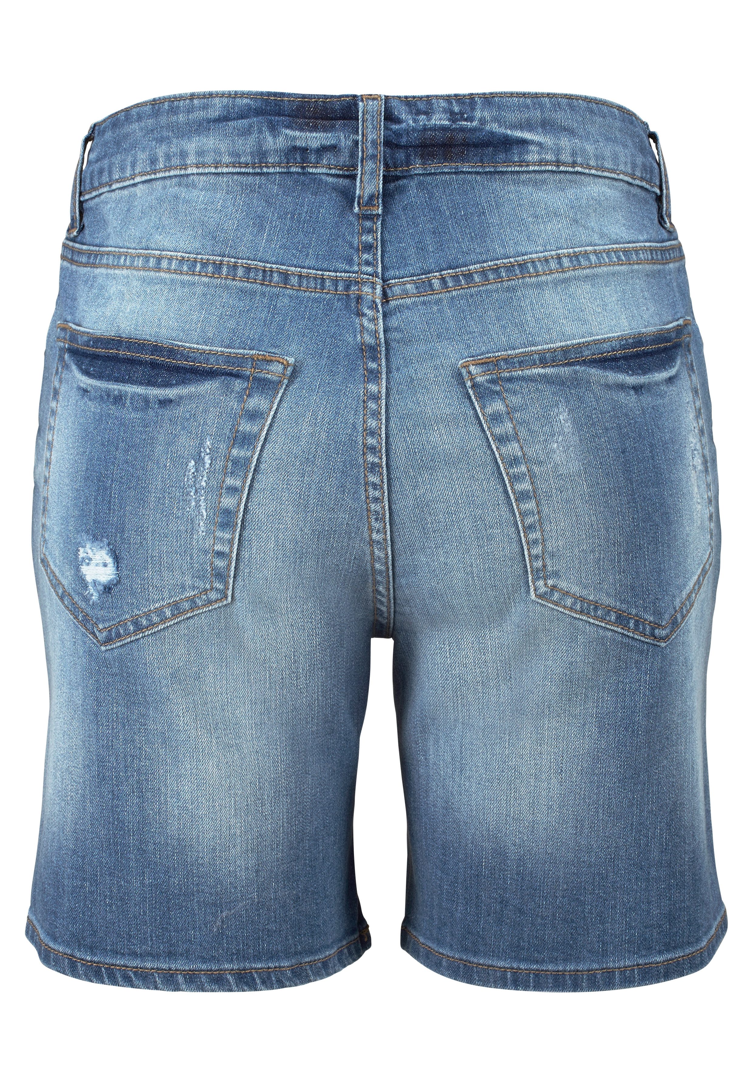 Buffalo Jeansbermudas mit Destroyed-Effekten, Shorts zum Krempeln, kurze Ho günstig online kaufen