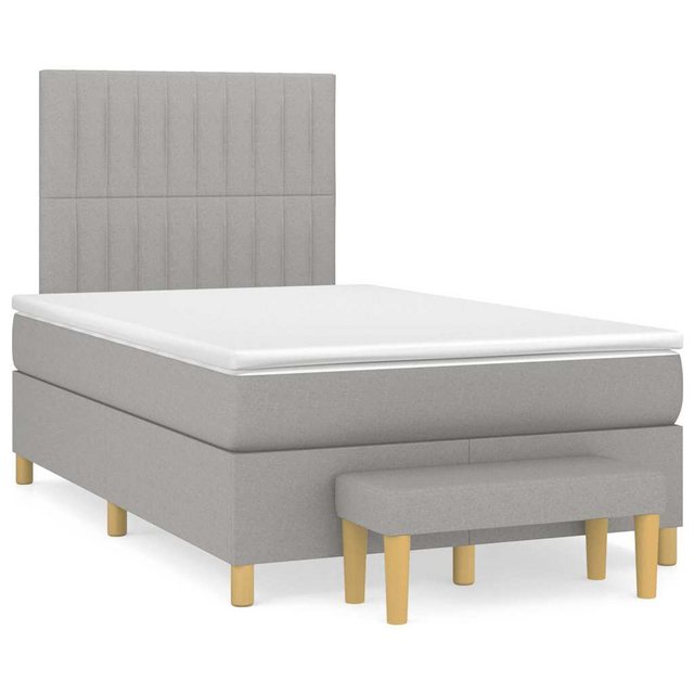 vidaXL Bett Boxspringbett mit Matratze Hellgrau 120x190 cm Stoff günstig online kaufen