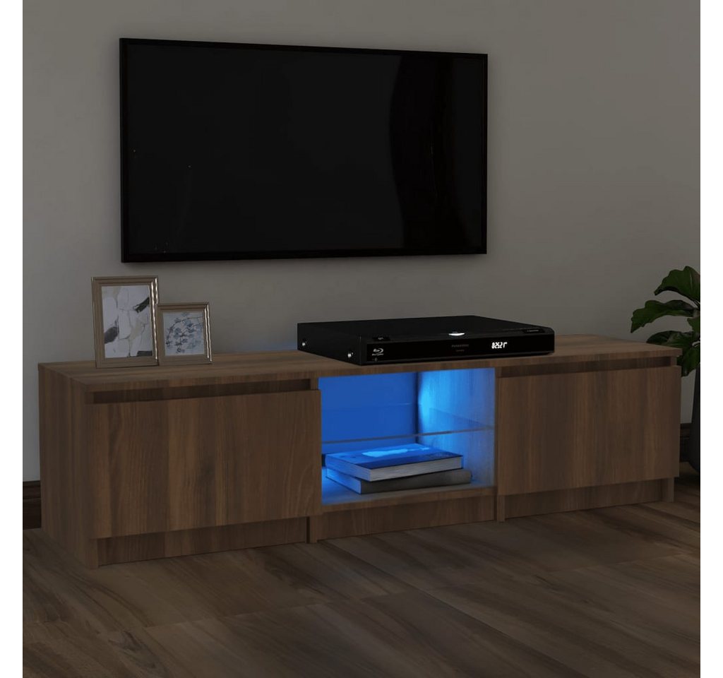 vidaXL TV-Schrank TV-Schrank mit LED Leuchten Braun Eichen-Optik 140x40x35, günstig online kaufen