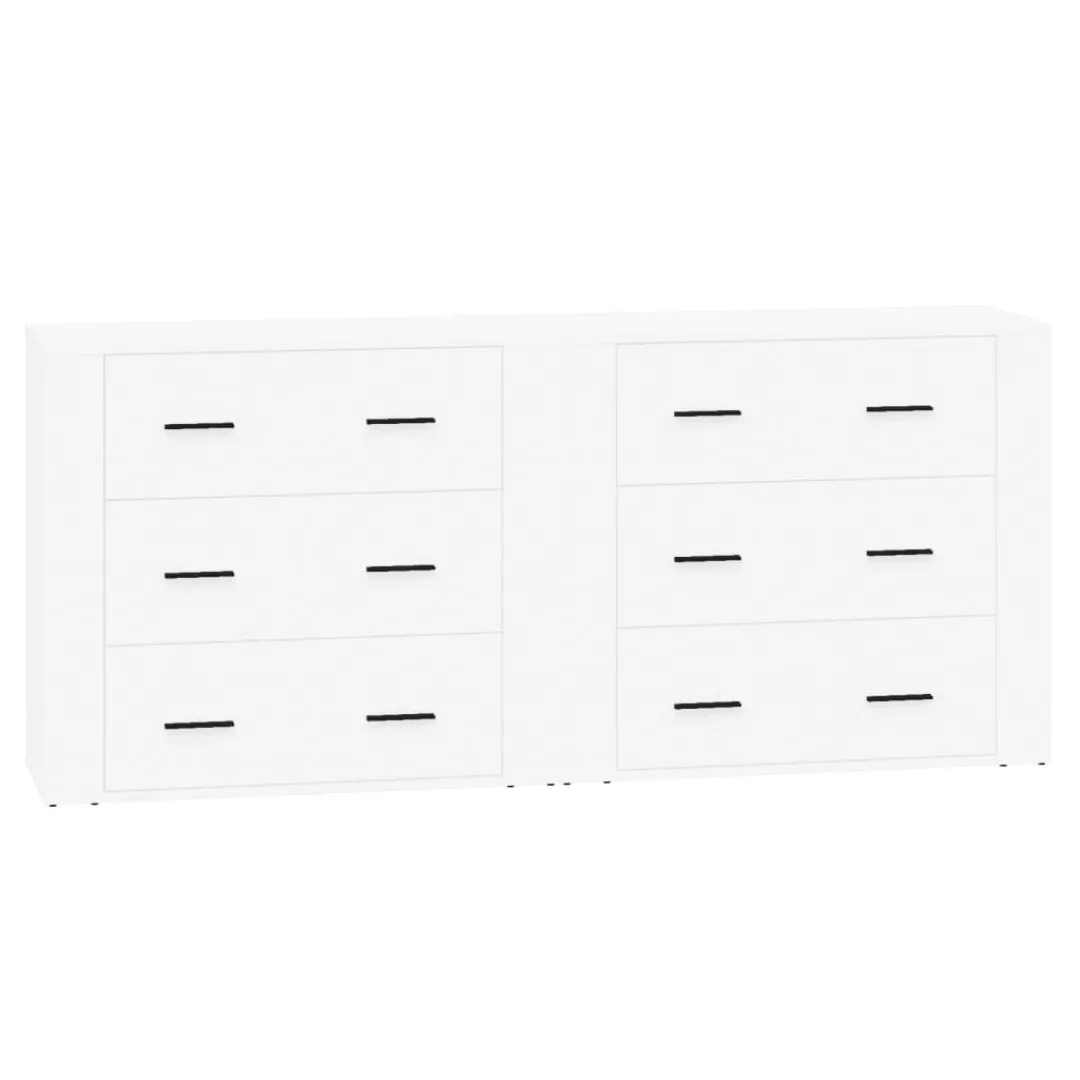 Vidaxl Sideboards 2 Stk. Hochglanz-weiß Holzwerkstoff günstig online kaufen