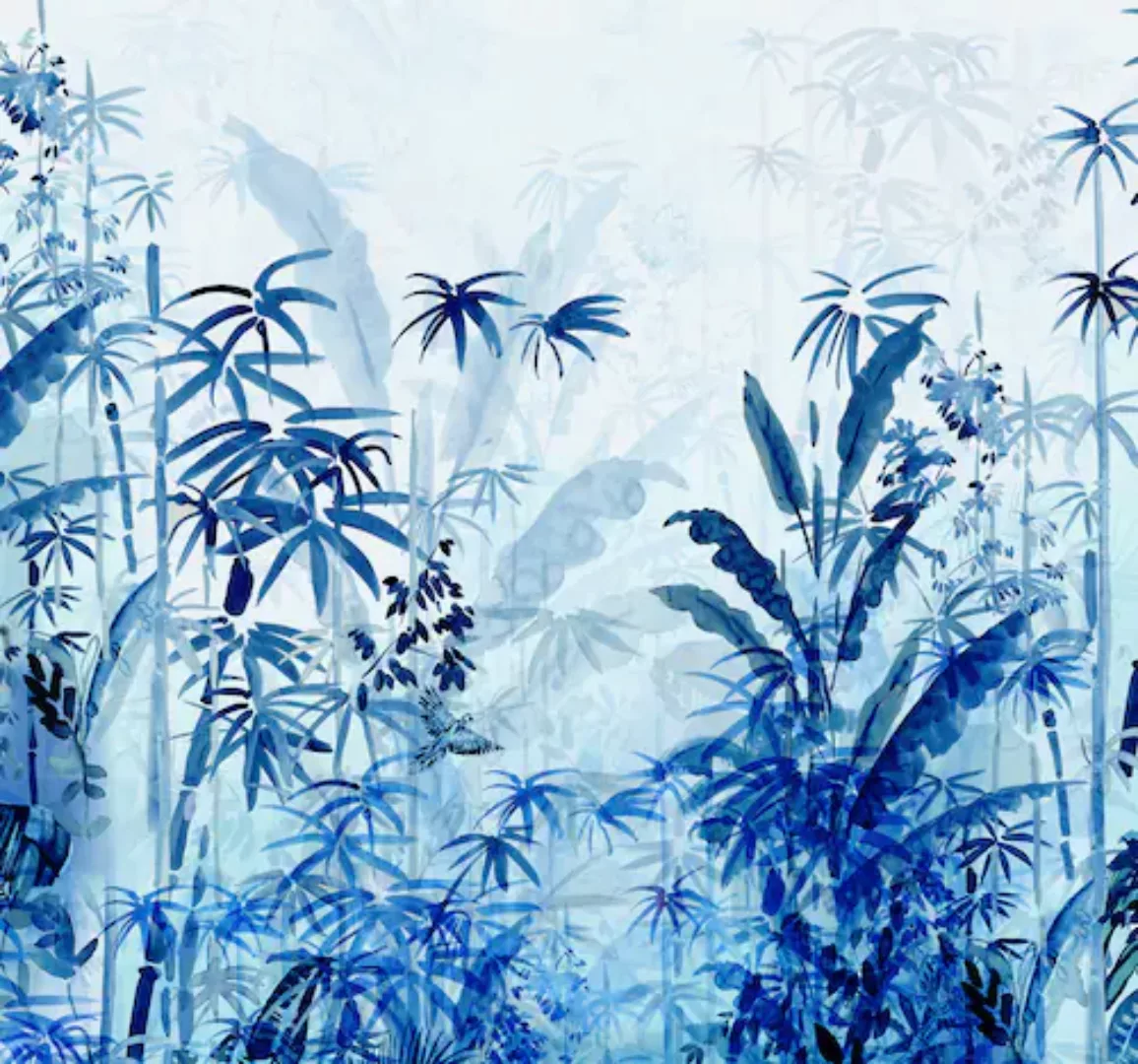 KOMAR Vlies Fototapete - Blue Jungle - Größe 300 x 280 cm mehrfarbig günstig online kaufen