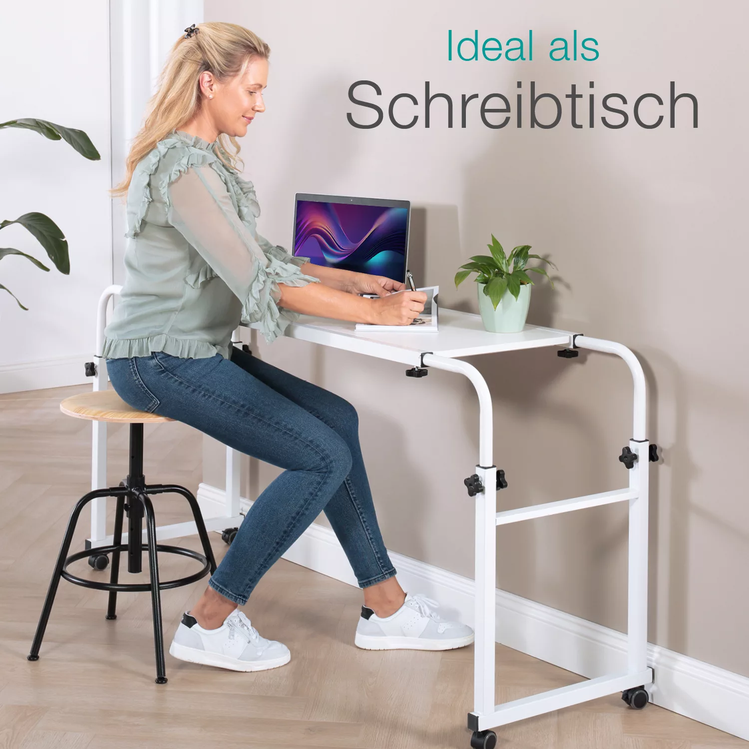 Betttisch auf Rollen, höhenverstellbar 78 bis 120cm, längenverstellbar 119 günstig online kaufen