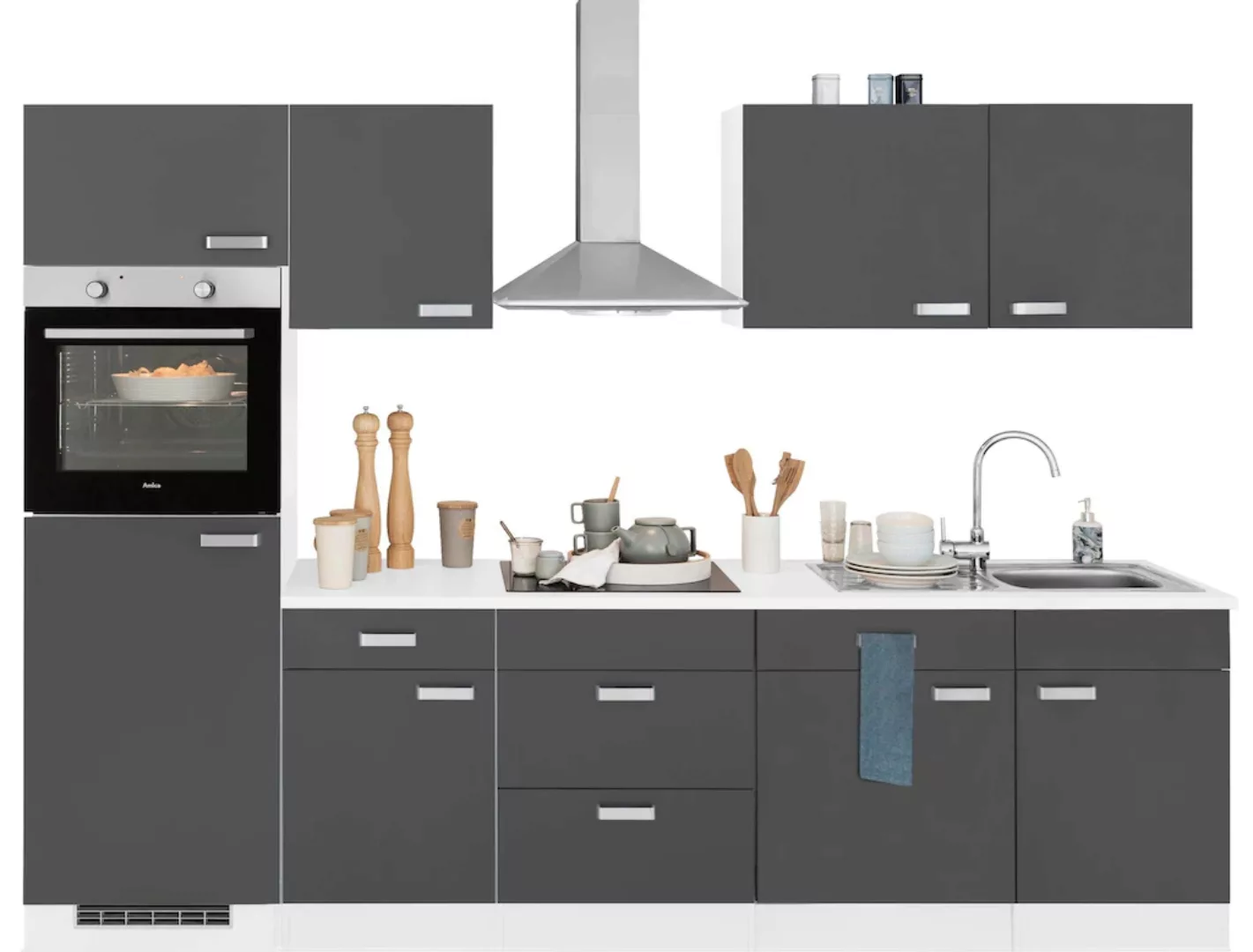 wiho Küchen Küchenzeile "Husum", ohne E-Geräte, Breite 280 cm günstig online kaufen