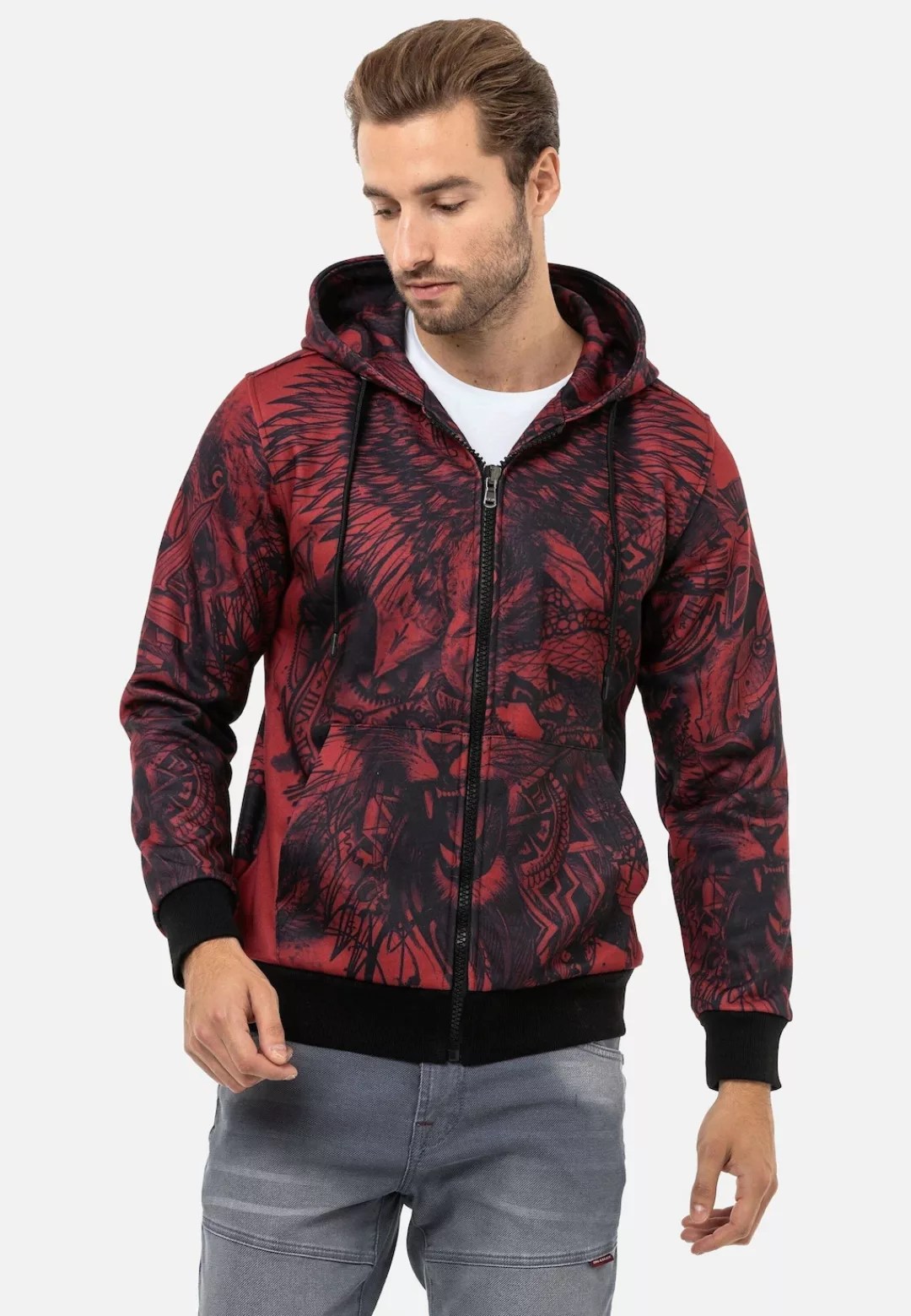 Cipo & Baxx Sweatjacke "Jacken", mit auffälligem Print, CL559 günstig online kaufen