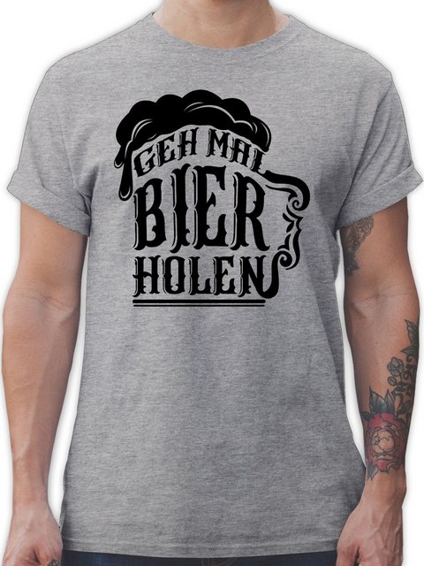 Shirtracer T-Shirt Geh mal Bier holen - schwarz Party & Alkohol Herren günstig online kaufen