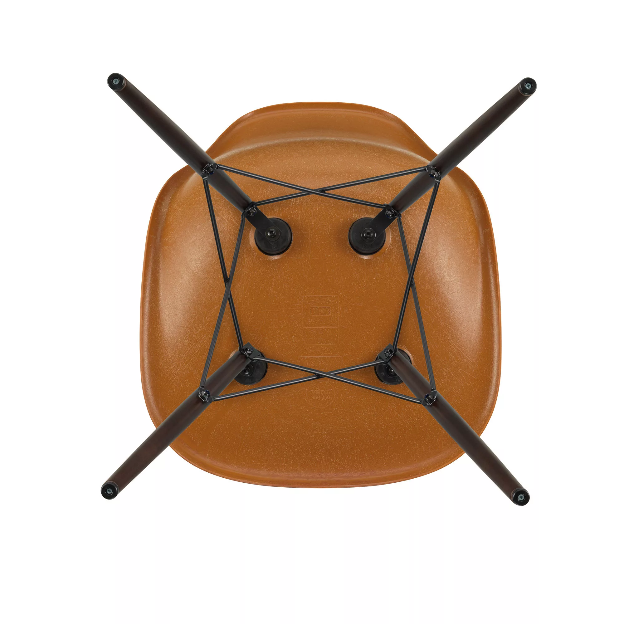 Vitra - Eames Fiberglass Side Chair DSW Ahorn dunkel - ocker dunkel/Sitzsch günstig online kaufen