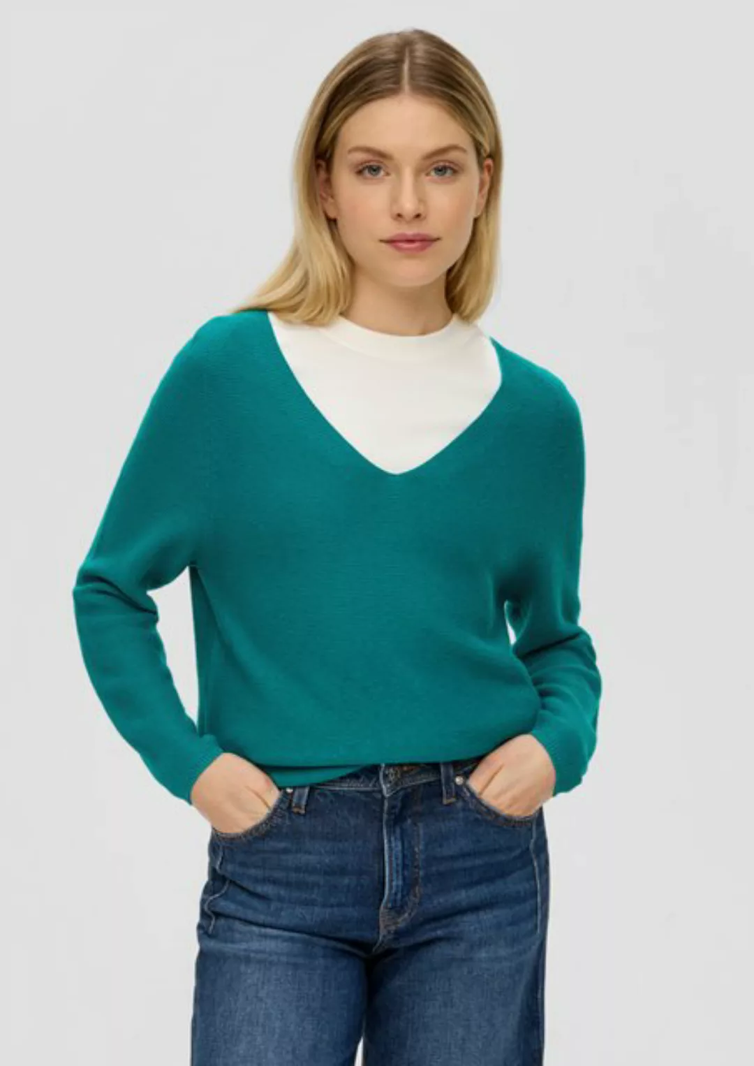 s.Oliver Strickpullover Pullover mit V-Ausschnitt günstig online kaufen