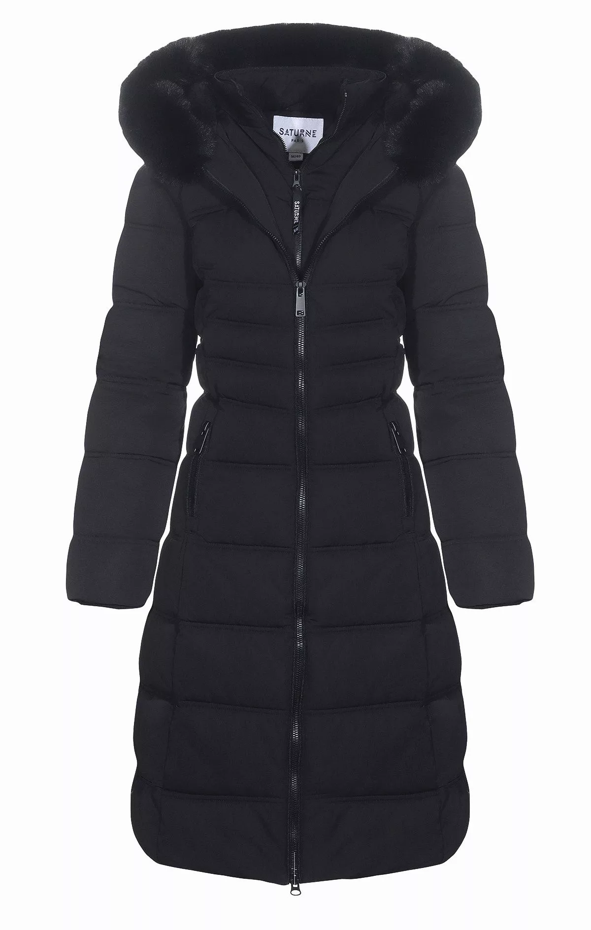 Aurela Damenmode Wintermantel Langer STEPPMANTEL SCHWARZ günstig online kaufen