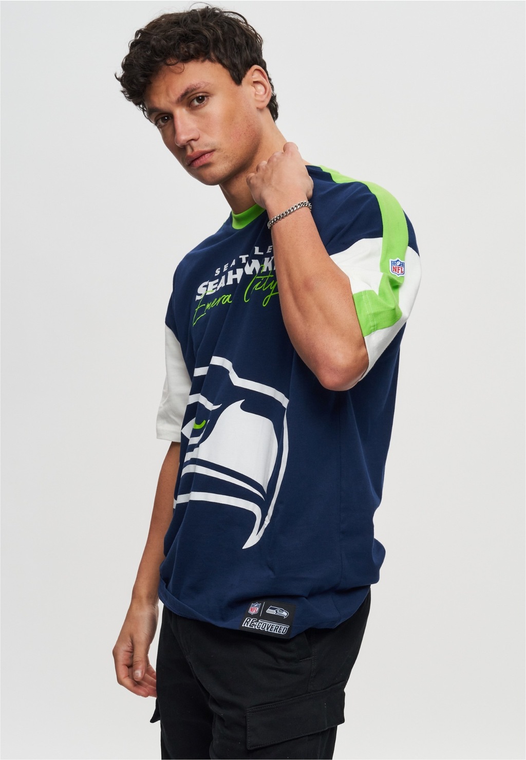 Recovered T-Shirt "NFL Seahawks Seattle Cut and Sew Oversized", für alle Se günstig online kaufen