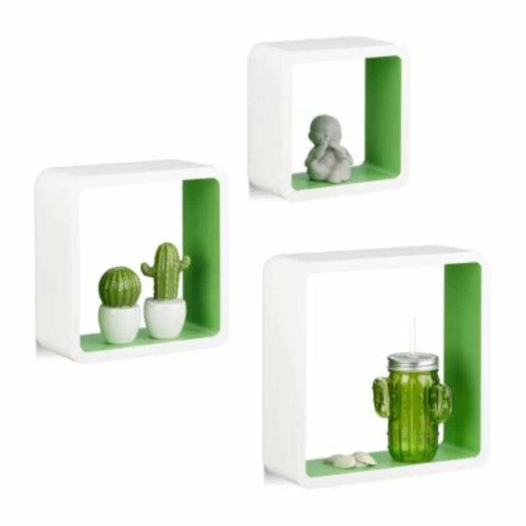 relaxdays Hängeregal Cube 3er Set weiß-kombi günstig online kaufen