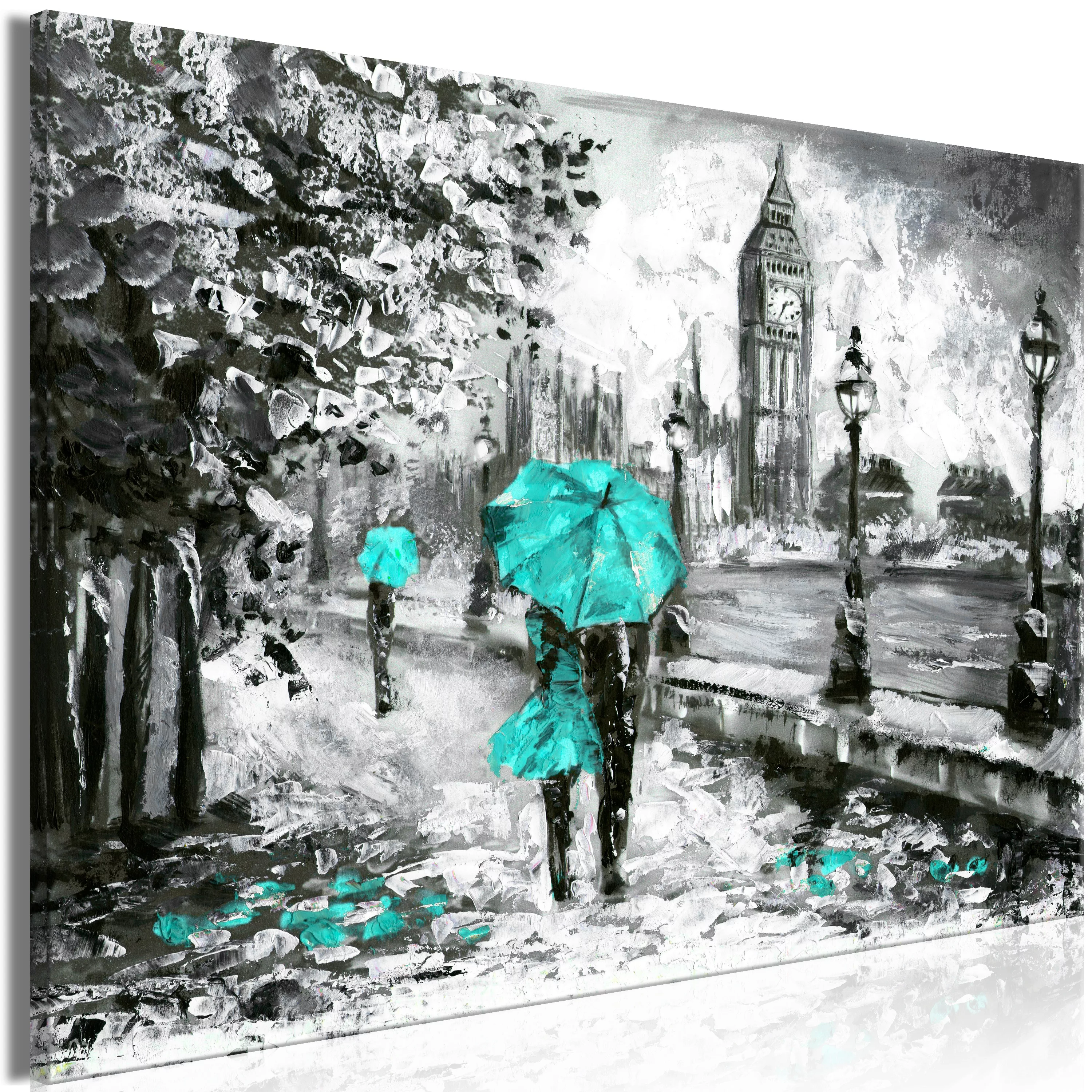 Wandbild - Walk In London (1 Part) Wide Turquoise günstig online kaufen