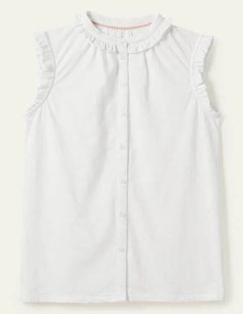 Hemd mit übergehenden Ärmeln und Rüschen Damen Boden, Weiß günstig online kaufen