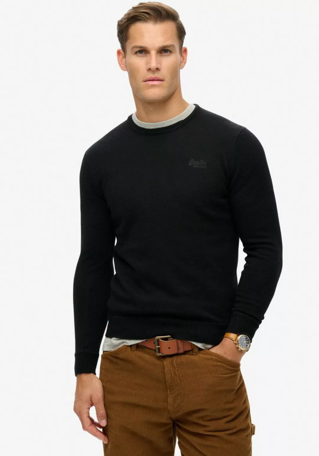 Superdry Rundhalspullover ESSENTIAL SLIM FIT CREW JUMPER günstig online kaufen