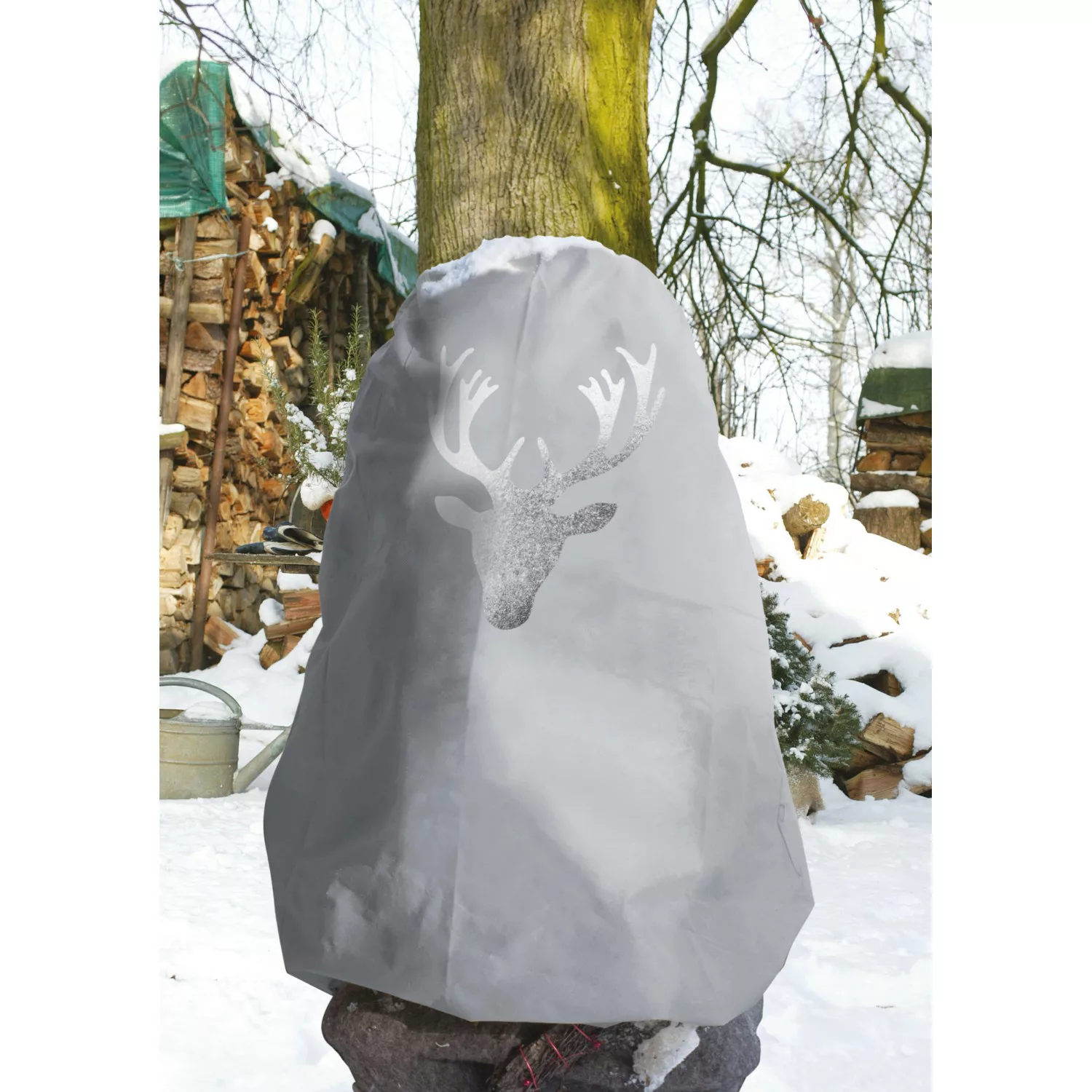 Videx Garden Winterschutz Vlieshaube Hirsch Metallic Silber 110 cm x 110 cm günstig online kaufen