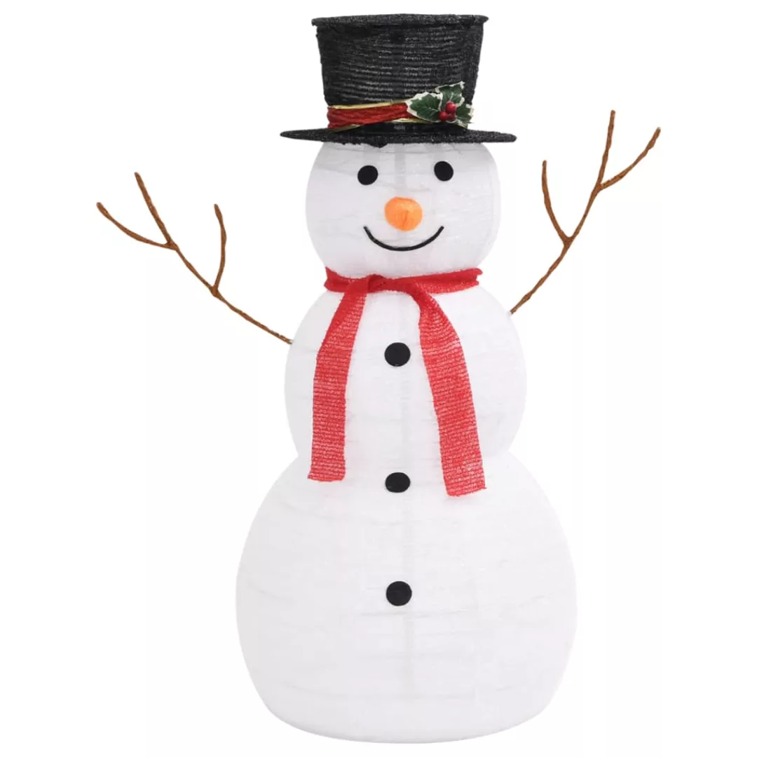 Schneemann-figur Weihnachtsdekoration Led Luxusstoff 90 Cm günstig online kaufen