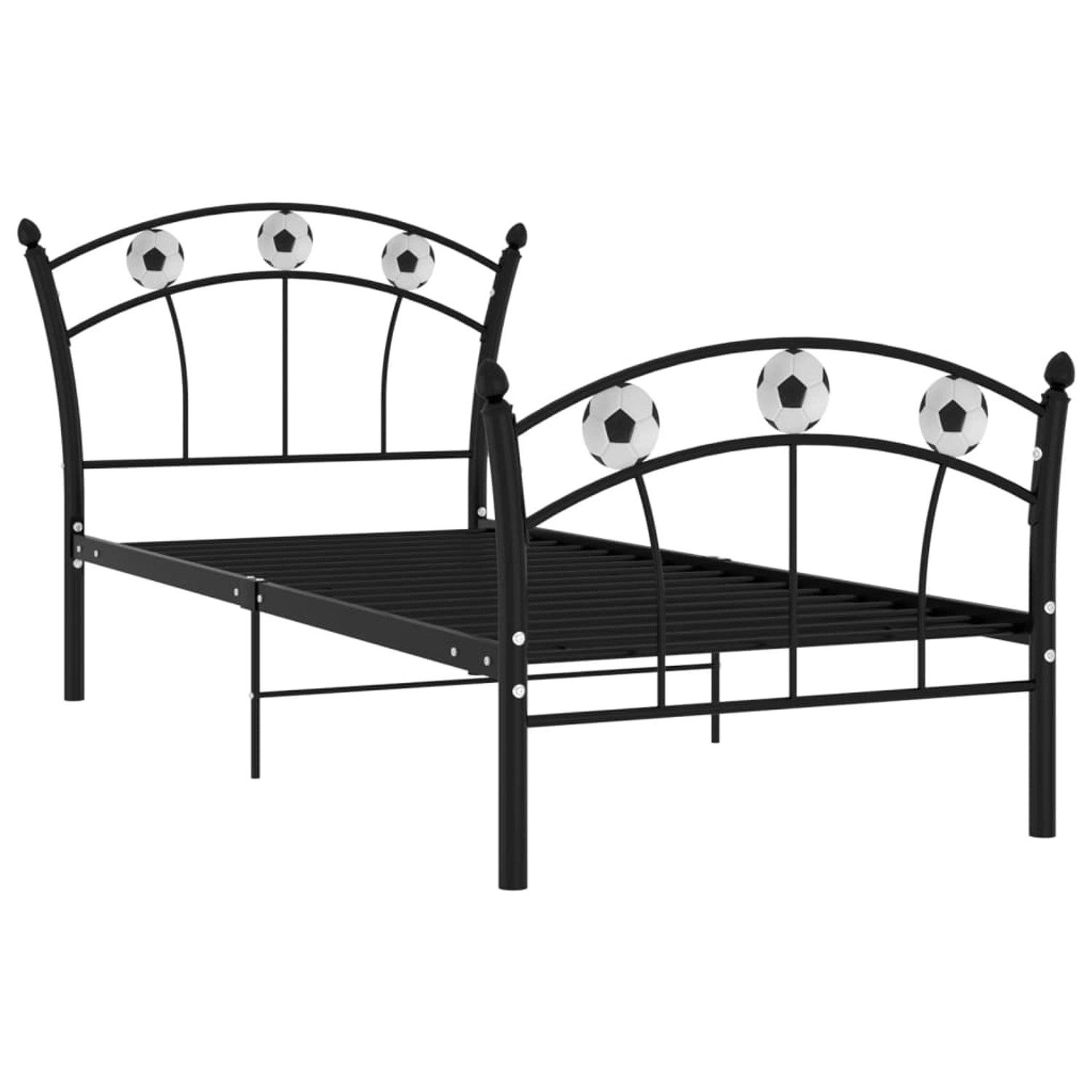 Einzelbett Mit Fußball-design Schwarz Metall 90x200 Cm günstig online kaufen