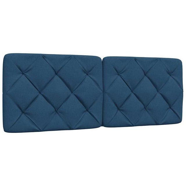 vidaXL Bett, Kopfteil-Kissen Blau 120 cm Stoff günstig online kaufen