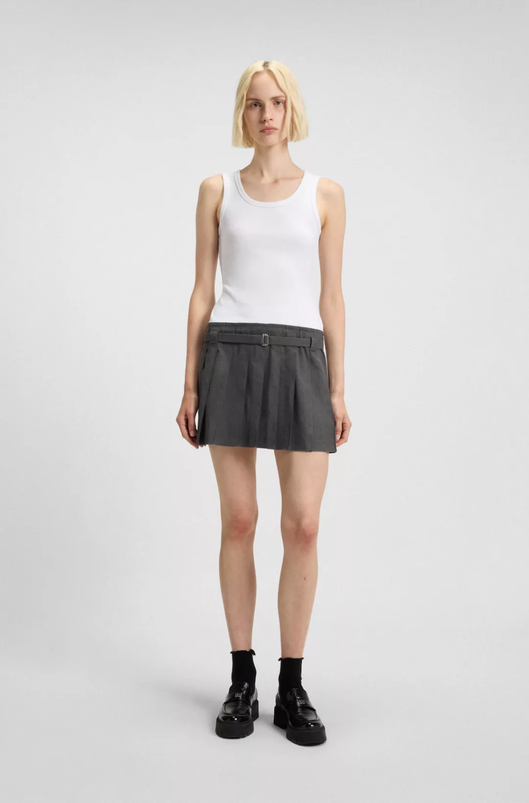 HUGO Blue Minikleid "Norila", TwoinOne Slim Fit, mit plissiertem Rockteil T günstig online kaufen