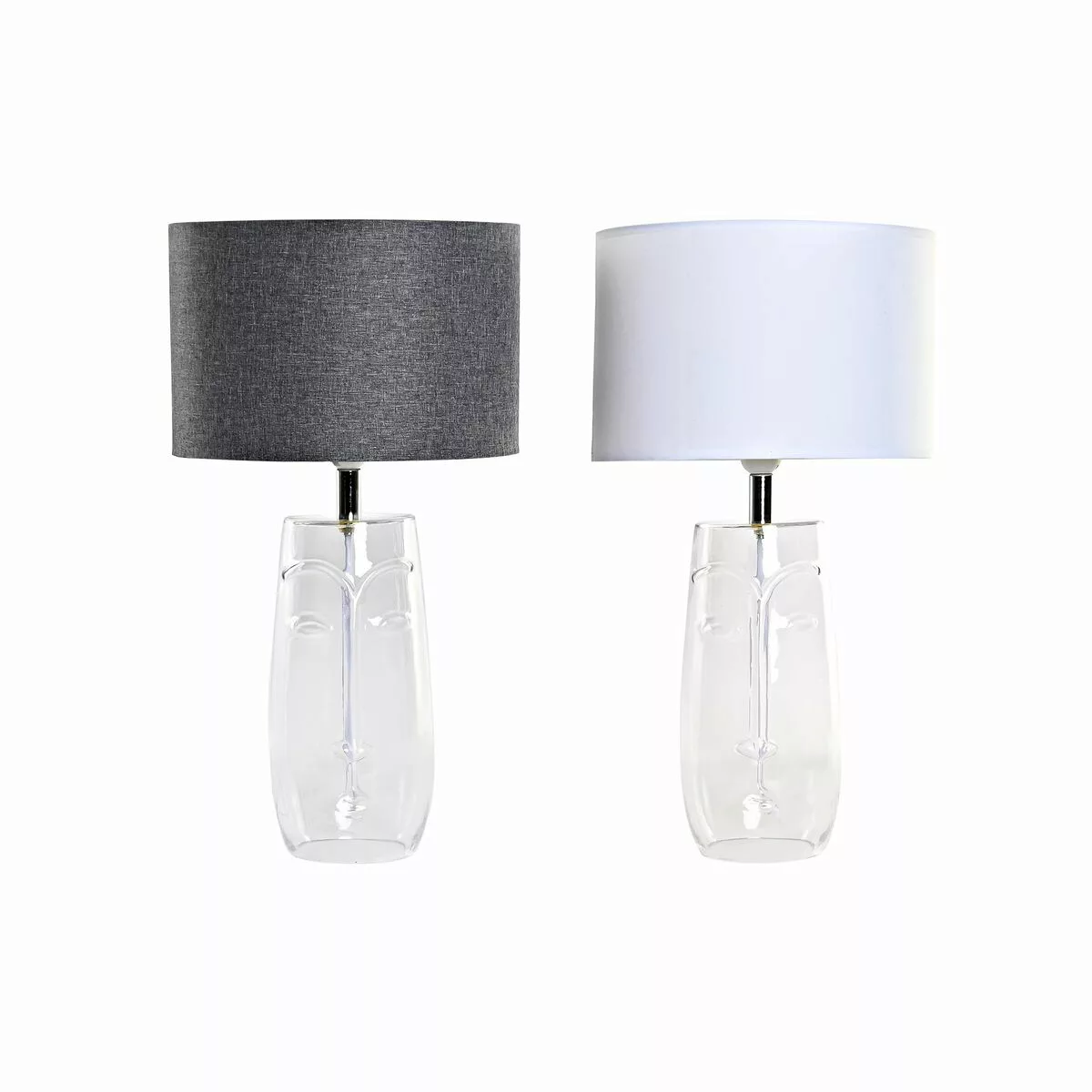 Tischlampe Dkd Home Decor Gesicht Durchsichtig Weiß Hellgrau Moderne (2 Stü günstig online kaufen