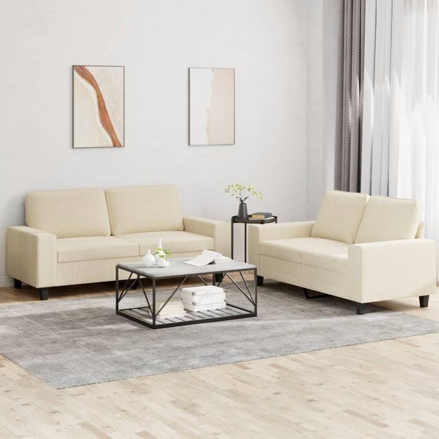 vidaXL Sofa 2-tlg. Sofagarnitur Weinrot Stoff günstig online kaufen