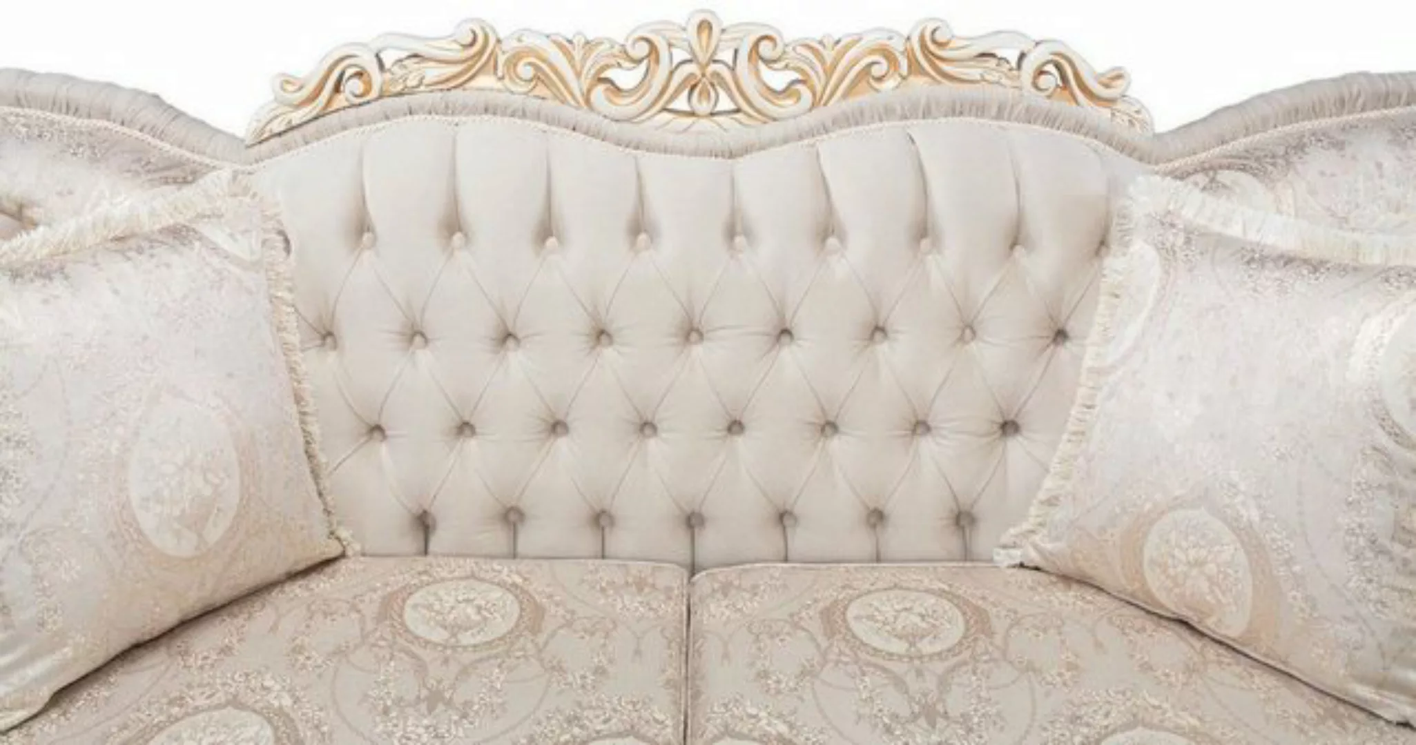 Casa Padrino Sofa Luxus Barock Sofa Hellrosa / Weiß / Gold 237 x 90 x H. 99 günstig online kaufen