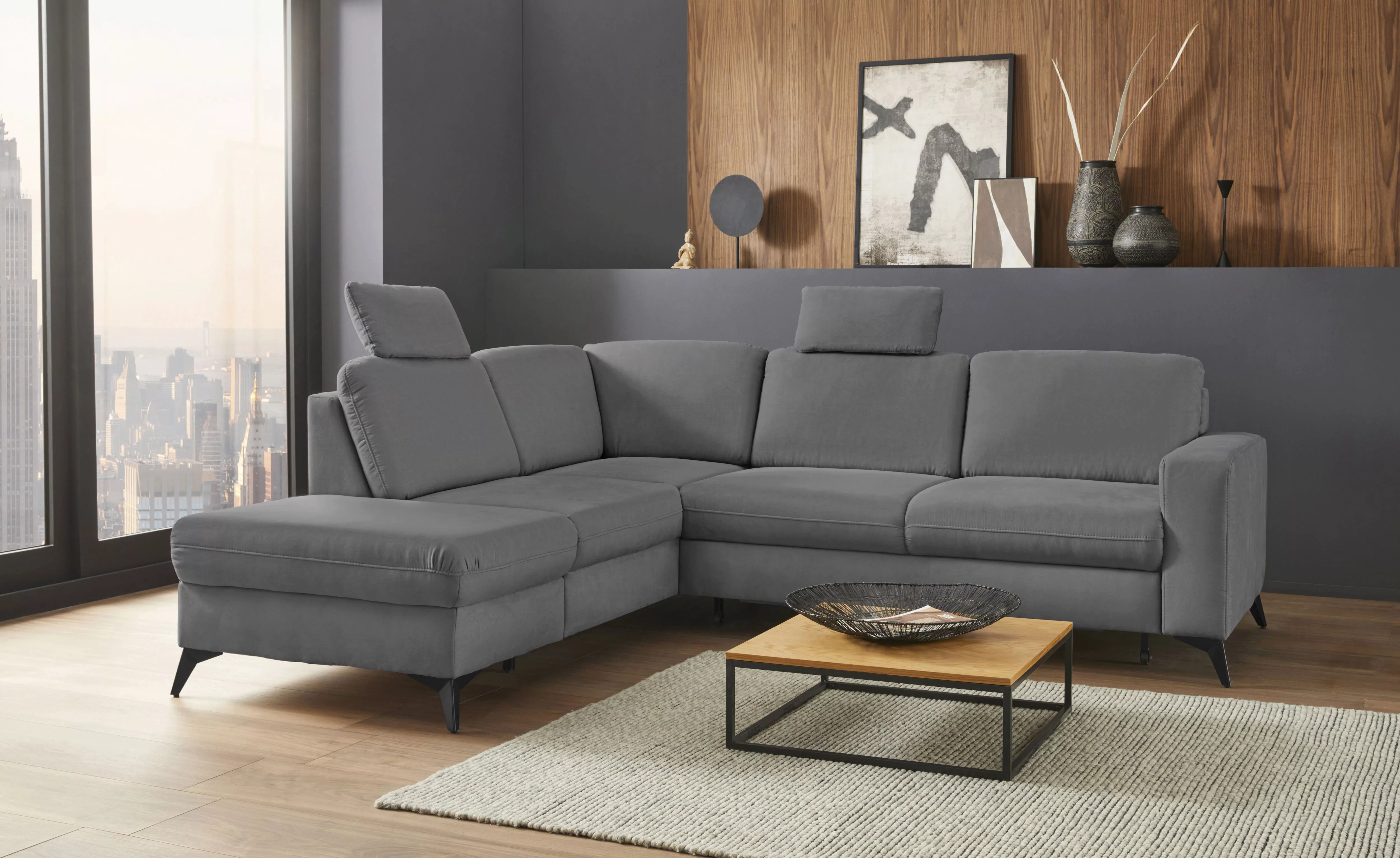 Places of Style Ecksofa Lolland L-Form, Wahlweise mit Bettfunktion und Stau günstig online kaufen