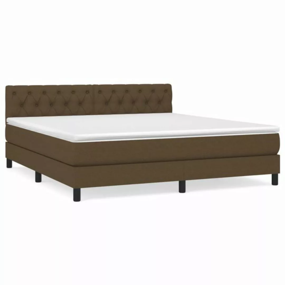 vidaXL Boxspringbett Boxspringbett mit Matratze Dunkelbraun 160x200 cm Stof günstig online kaufen