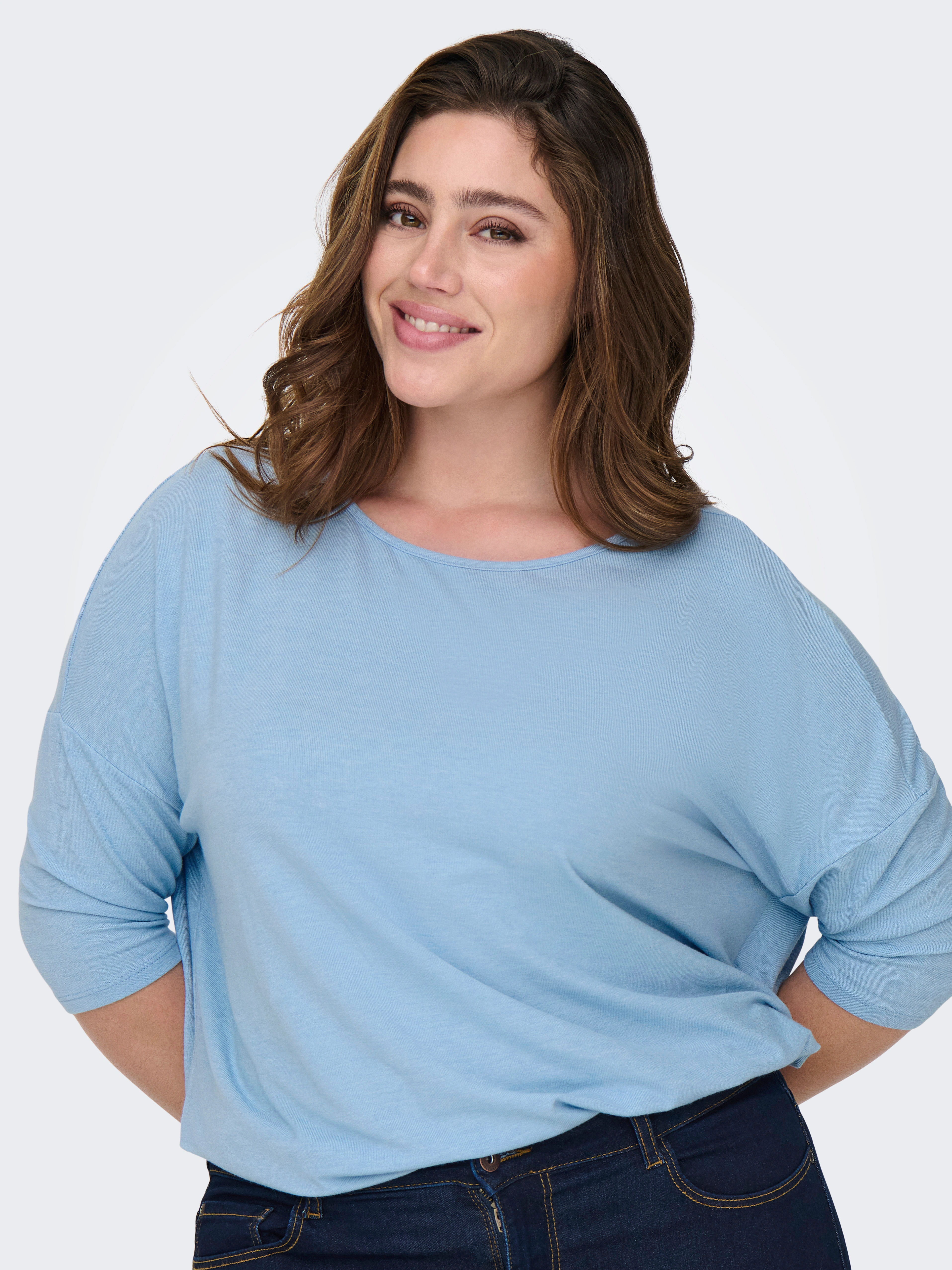 ONLY CARMAKOMA 3/4-Arm-Shirt "CARLAMOUR 3/4 TOP JRS NOOS" günstig online kaufen