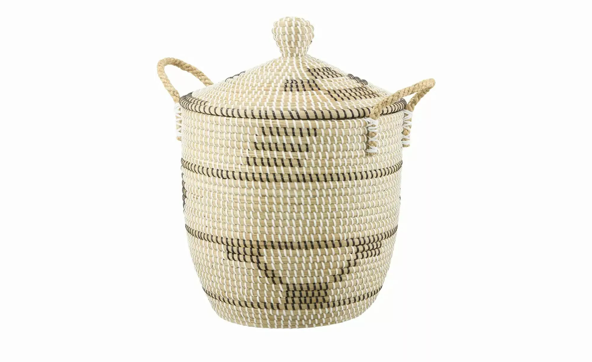 HOME STORY Aufbewahrungskorb mit Deckel   ¦ braun ¦ Seegras,Kunststoff ¦ Ma günstig online kaufen
