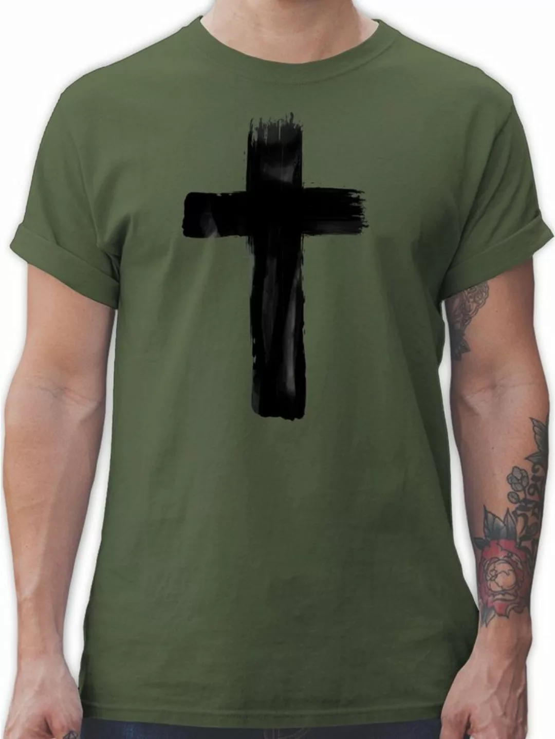 Shirtracer T-Shirt Kreuz Vintage Symbol und Zeichen Outfit günstig online kaufen