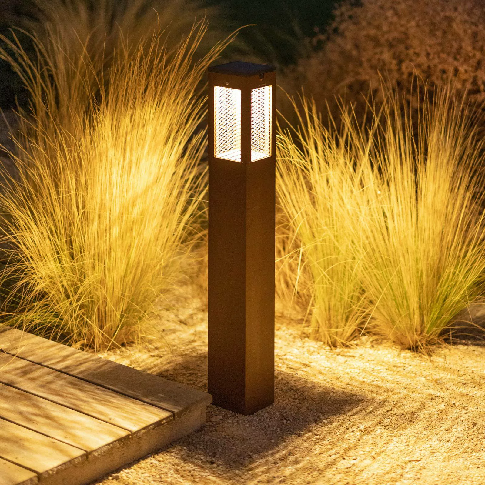 LED-Solar-Wegeleuchte Tradition Sensor Corten 90cm günstig online kaufen