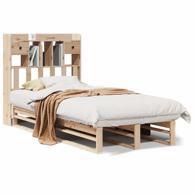 vidaXL Bett, Massivholzbett mit Regal ohne Matratze 90x190 cm Kiefer günstig online kaufen