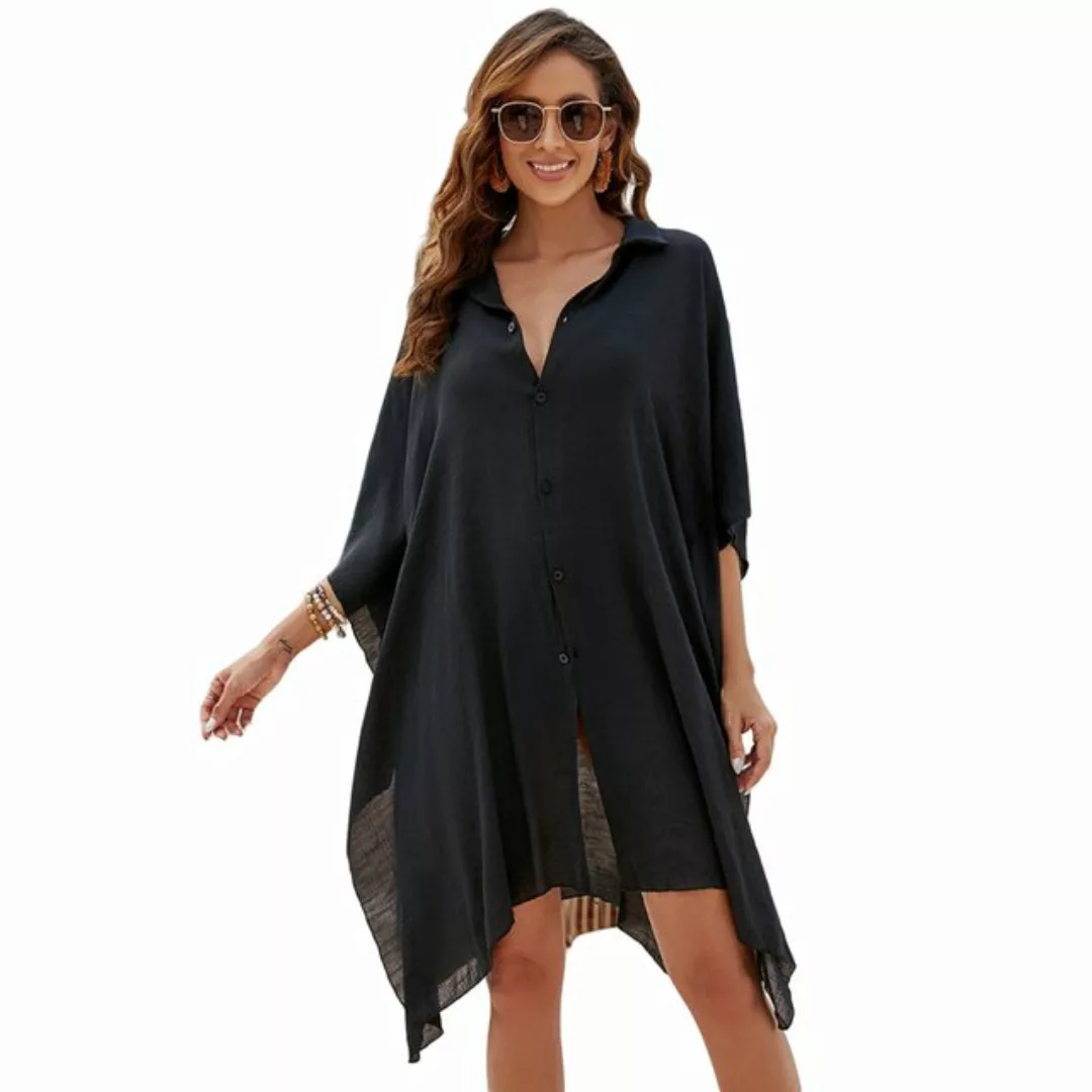 AUKUU Strandkleid Reiner Farb-Sonnenschutz Freizeit Strand langer Überwurf günstig online kaufen