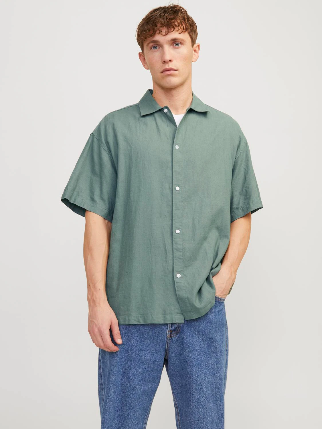 Jack & Jones Kurzarmhemd "JORFARO LINEN OVERSIZED SHIRT SS SN" günstig online kaufen