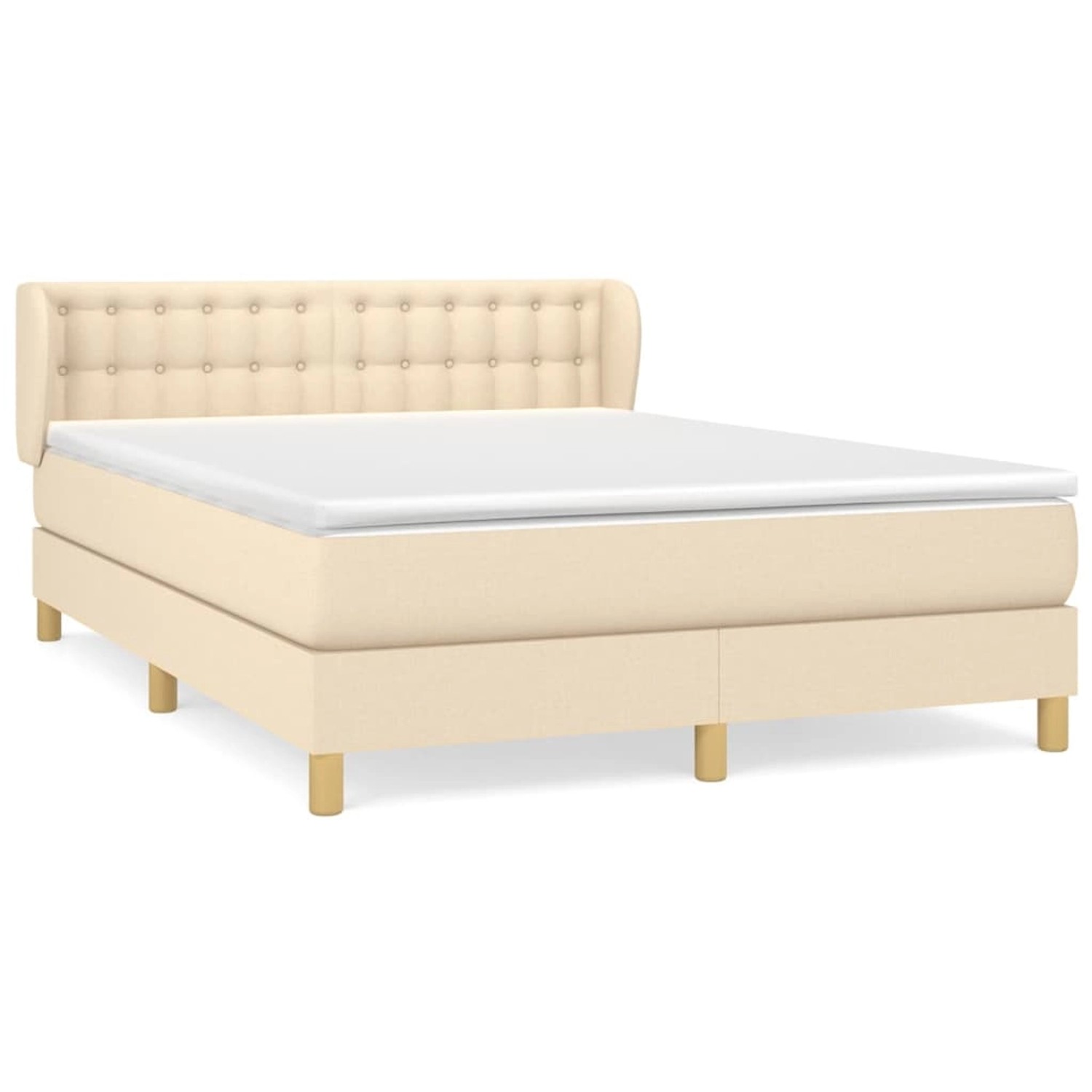 vidaXL Boxspringbett mit Matratze Creme 140x190 cm Stoff1368713 günstig online kaufen