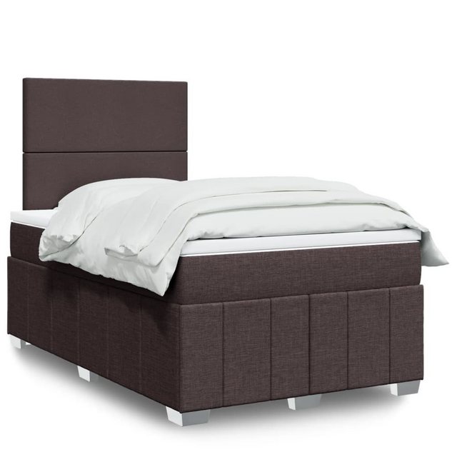 vidaXL Boxspringbett, Boxspringbett mit Matratze Dunkelbraun 120x200 cm Sto günstig online kaufen